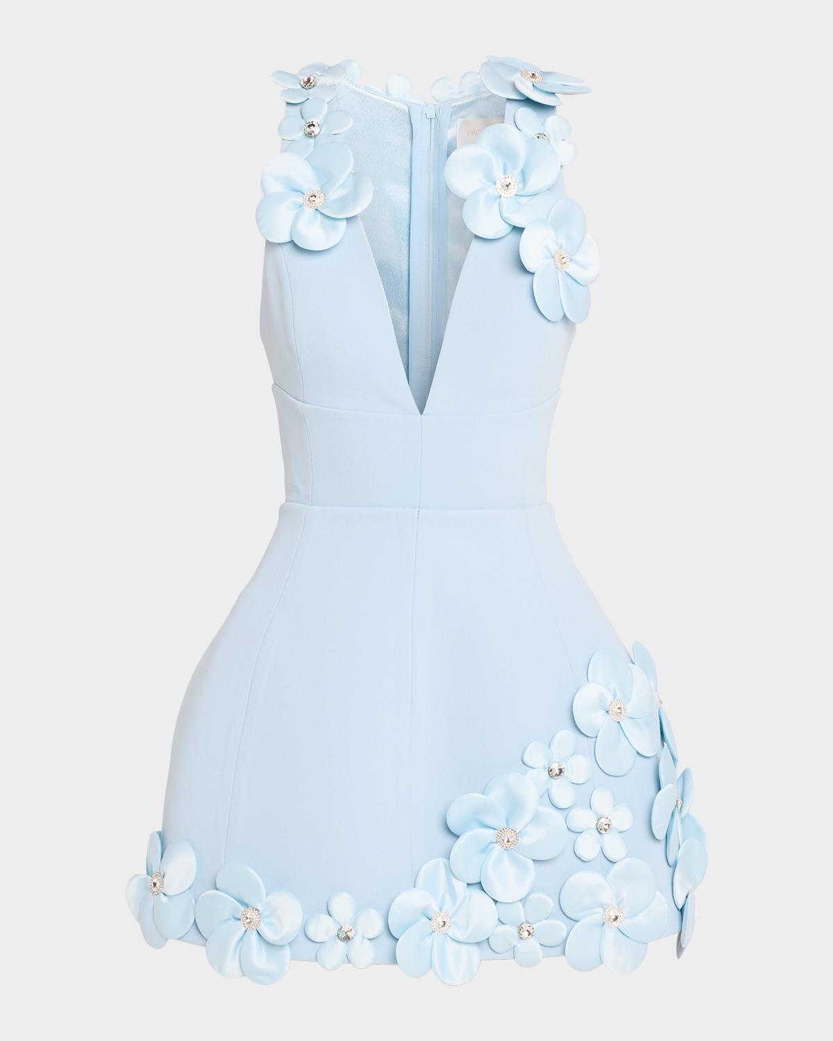 Bronx Banco Estelle Floral Applique Fit-&-Flare Mini Dress
