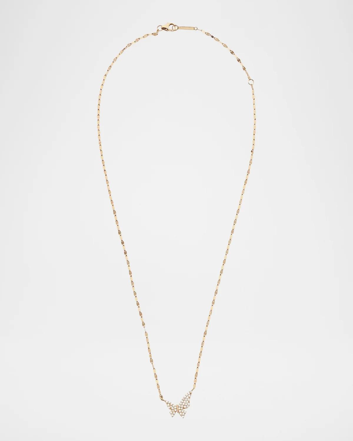 Pave Diamond Butterfly Necklace