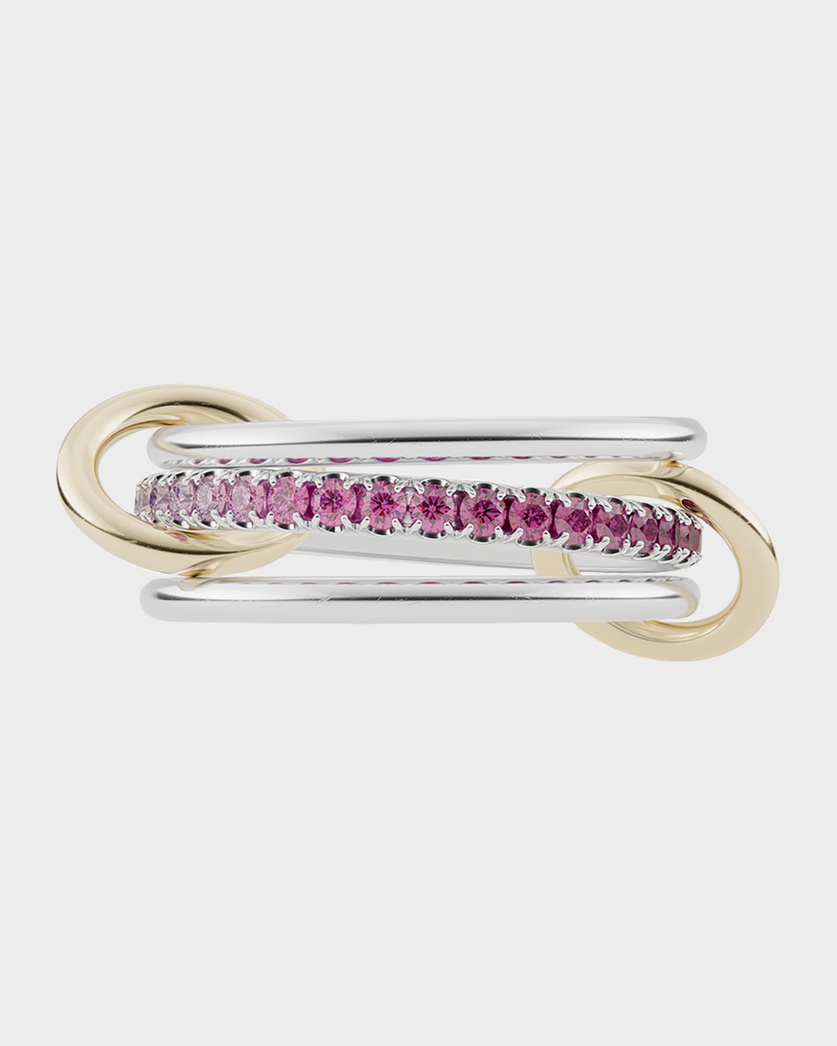Tigris Silver and 18K Gold Pink Ombre Ring