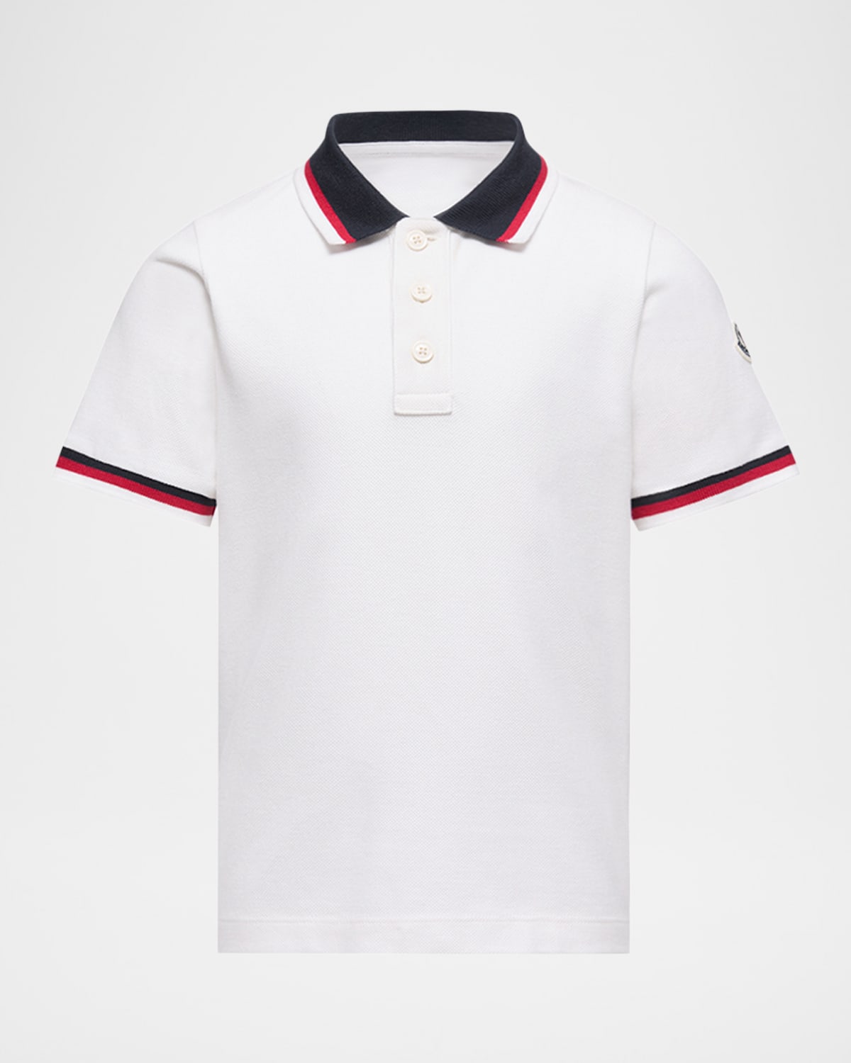 Moncler Boy 's Tricolor-Trim Cotton Polo Shirt