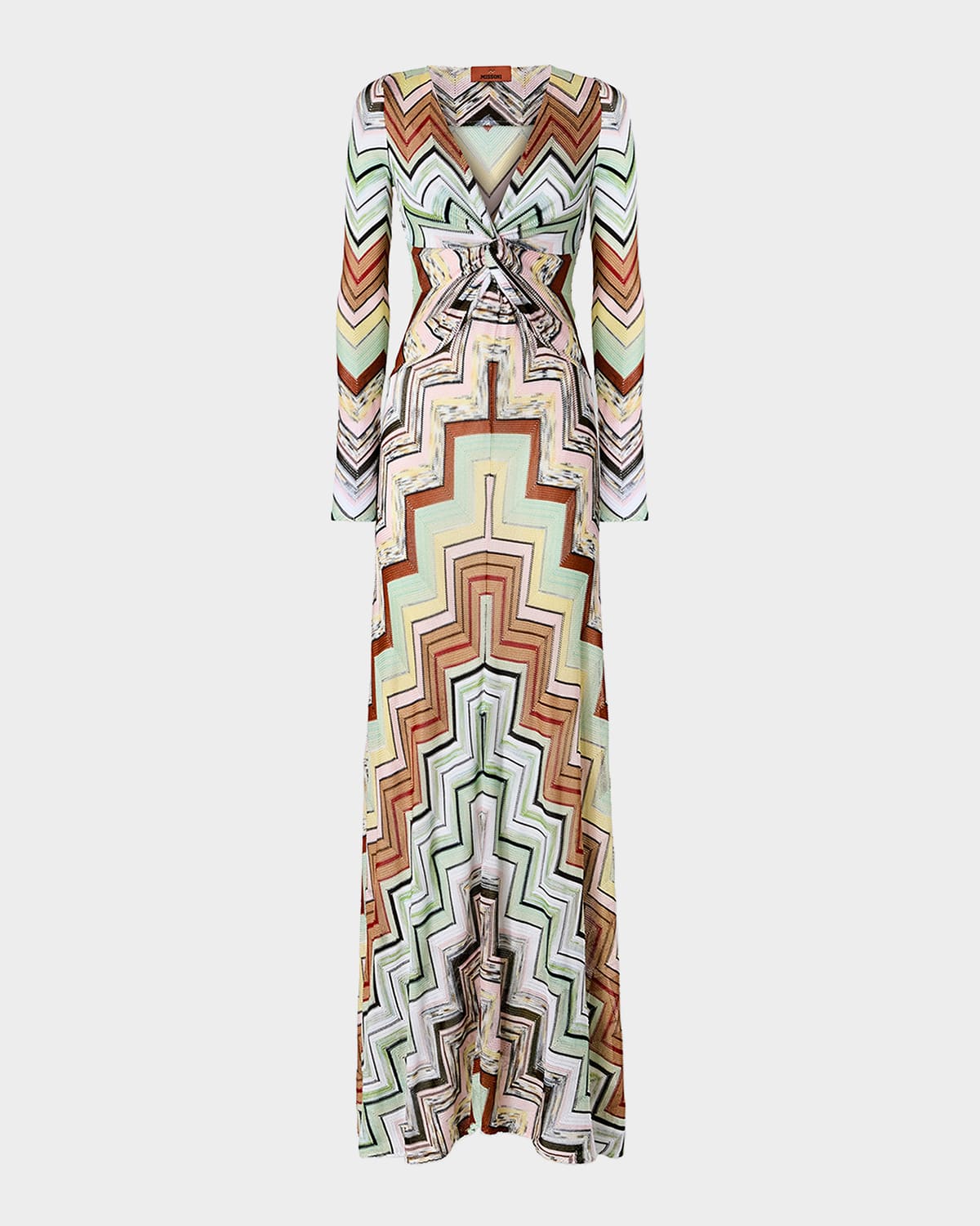 Missoni Chevron Crochet Knit Long-Sleeve Maxi Dress | Thumbnail 4