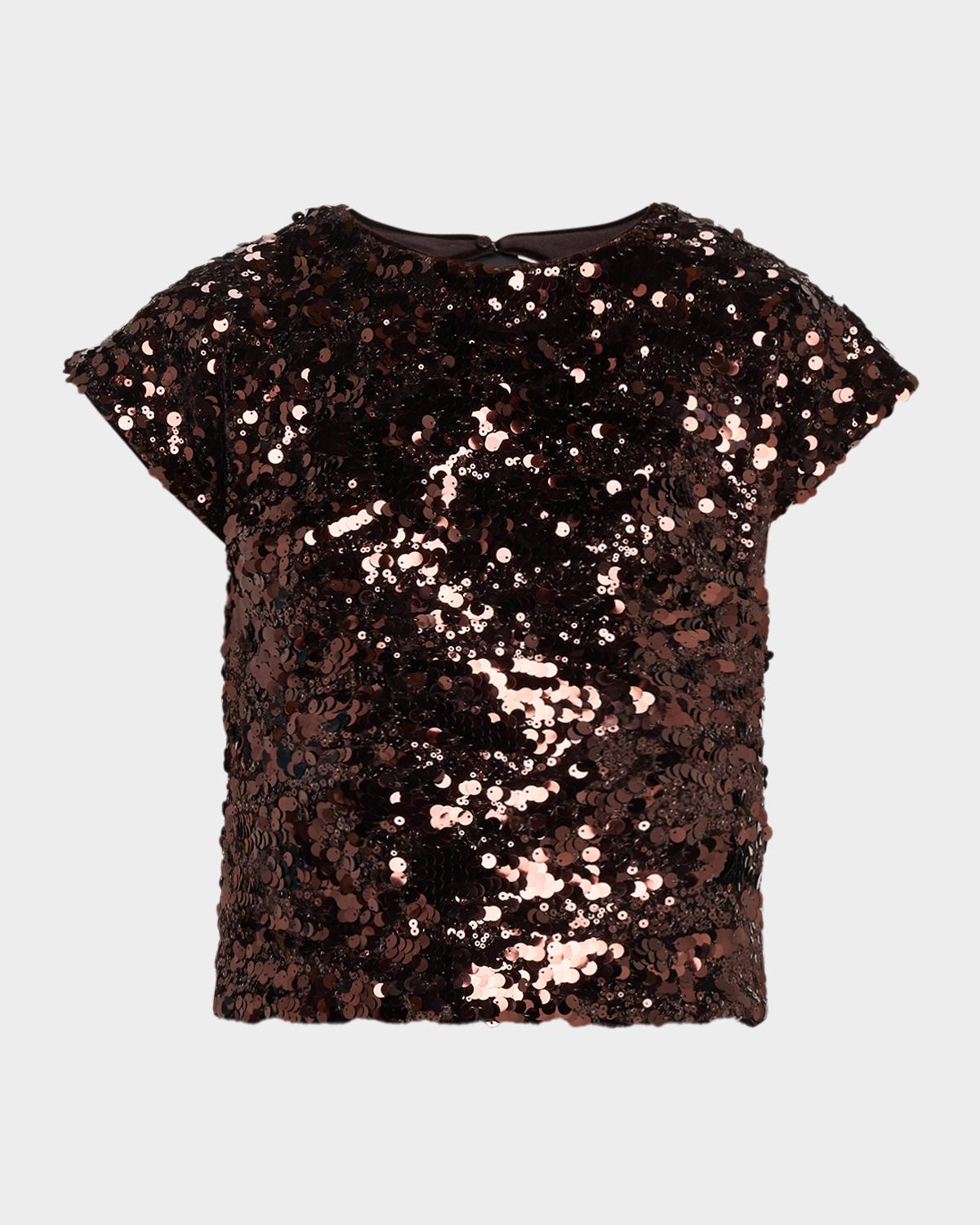 Ganni Sequined Open-Back Top