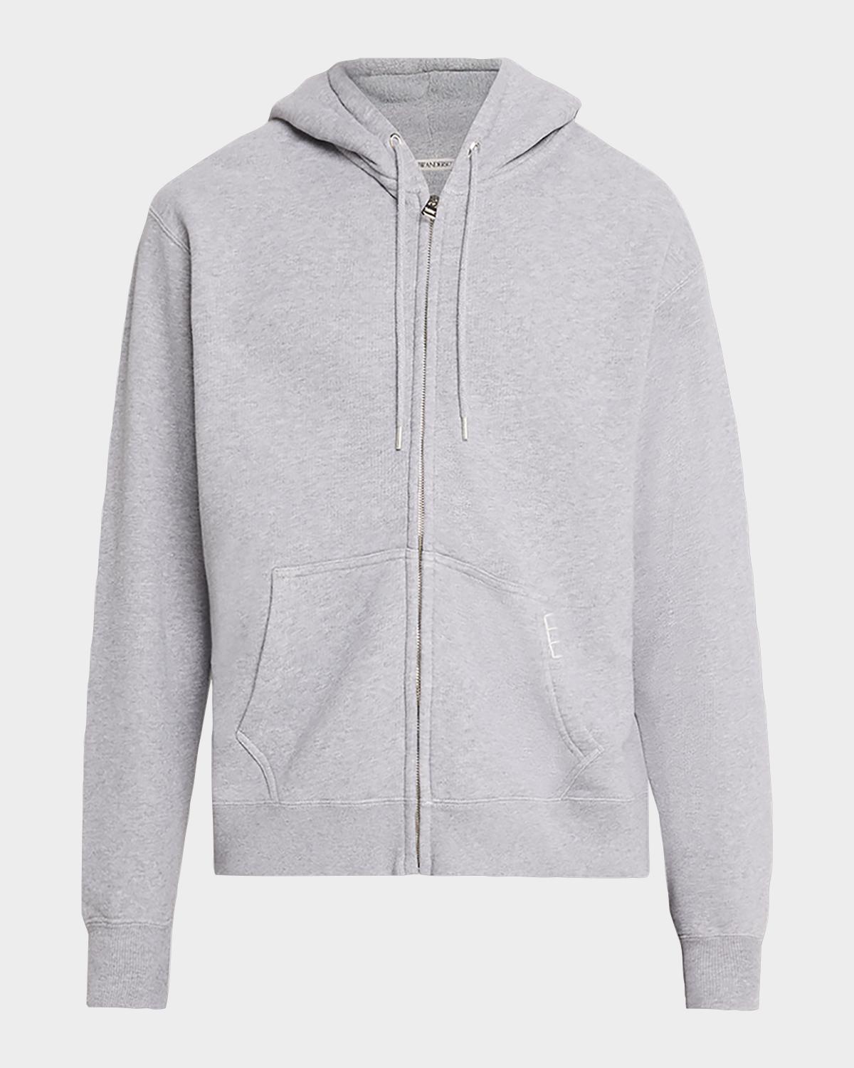 JW Anderson Men's Cotton Relaxed-Fit Full-Zip Hoodie