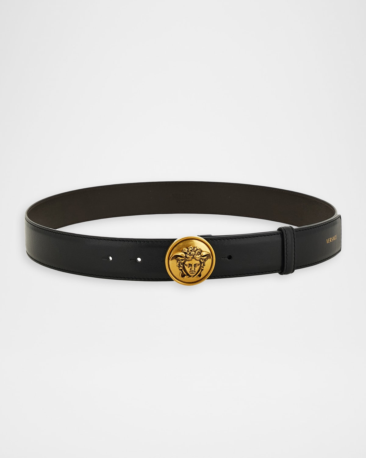 Versace Men 's Leather Medusa-Buckle Belt
