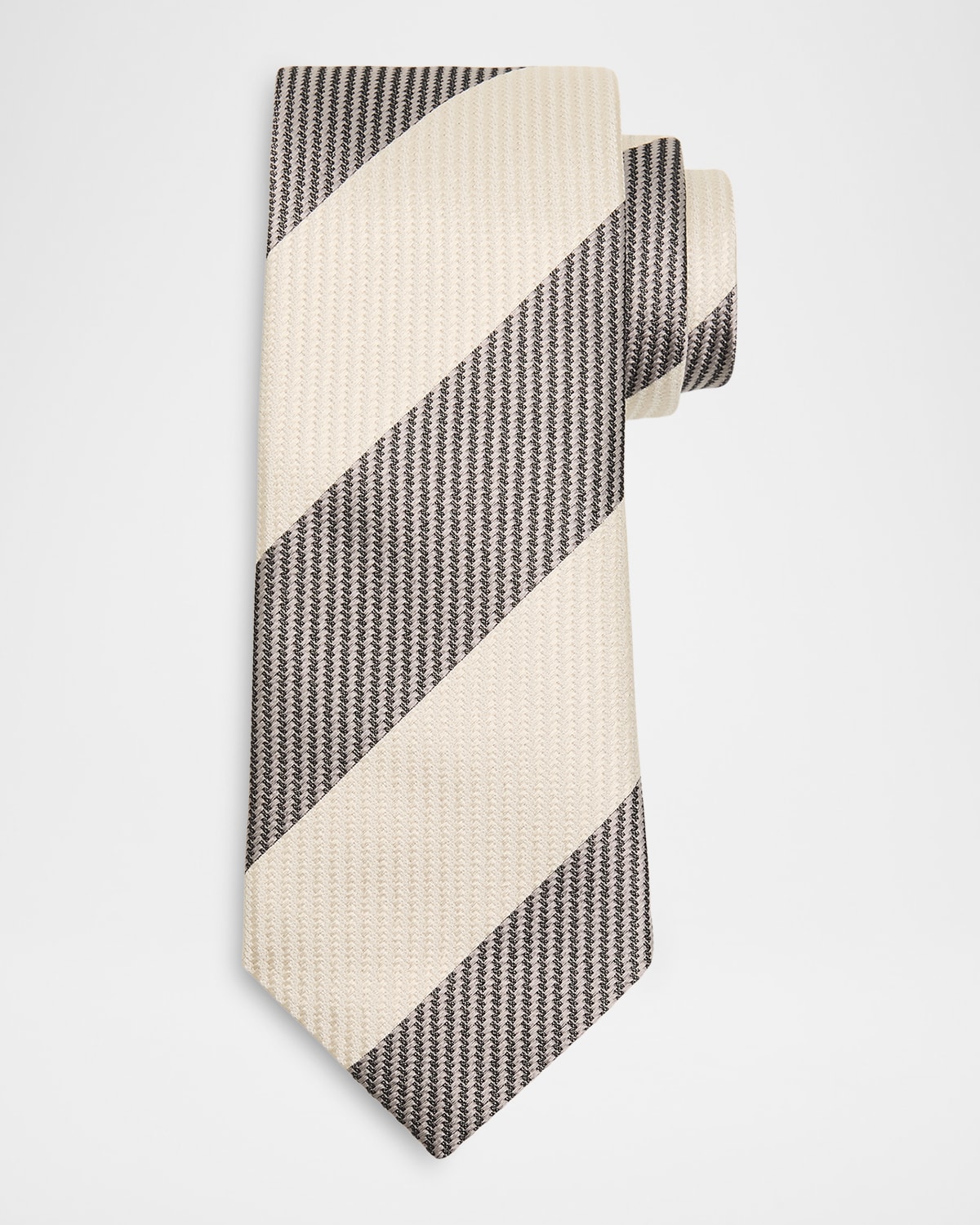 Brunello Cucinelli Men 's Diagonal Stripe Silk Tie