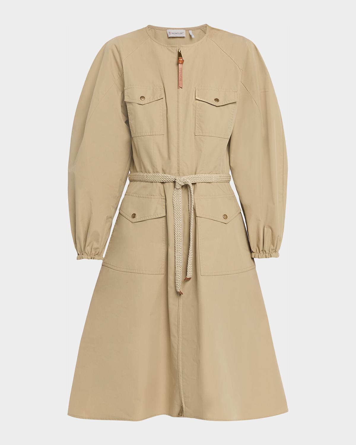 Moncler Pleated Poplin Dress