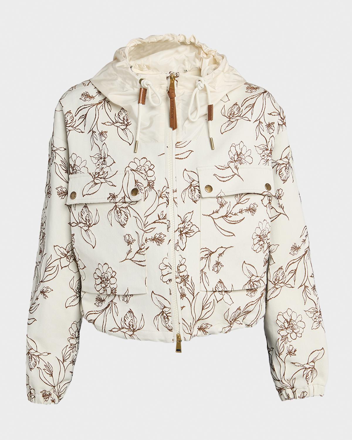 Moncler Nepeta Hooded Floral Print Jacket