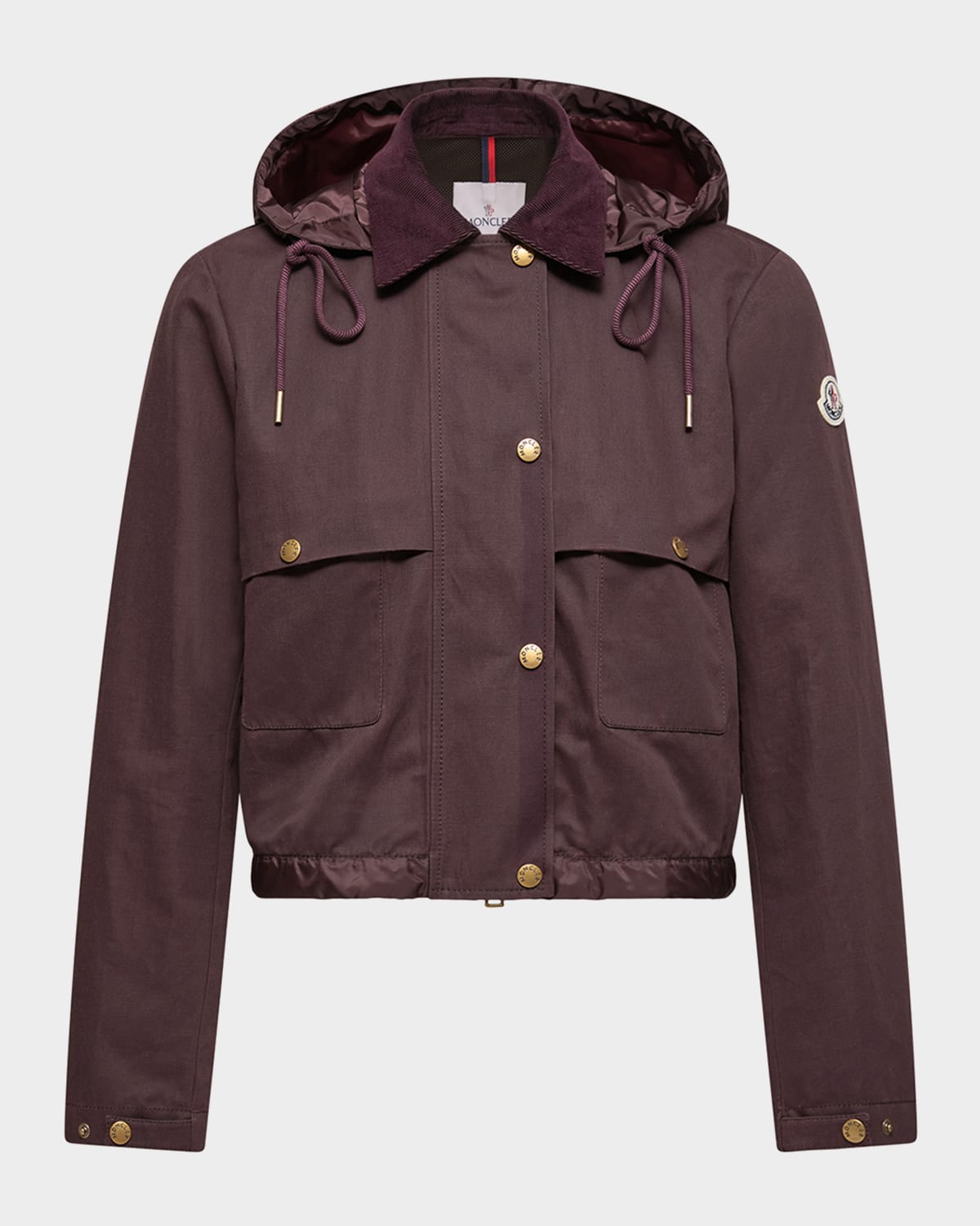 Moncler Aconitum Hooded Cotton & Linen Blend Shirt Jacket