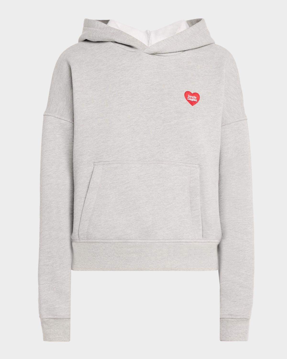 Favorite Daughter Logo Heart Embroidered Hoodie