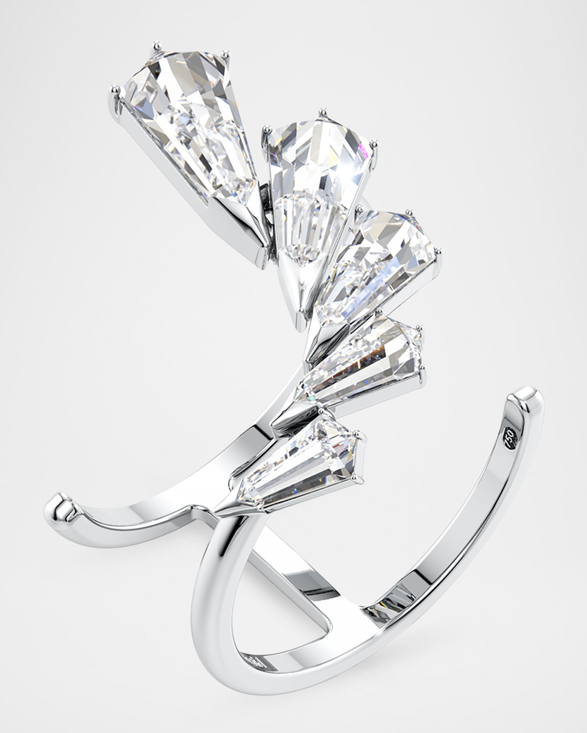 Unsaid Phoenix Lab-Grown Diamond Wing Open Ring in 18K White Gold, Size 5