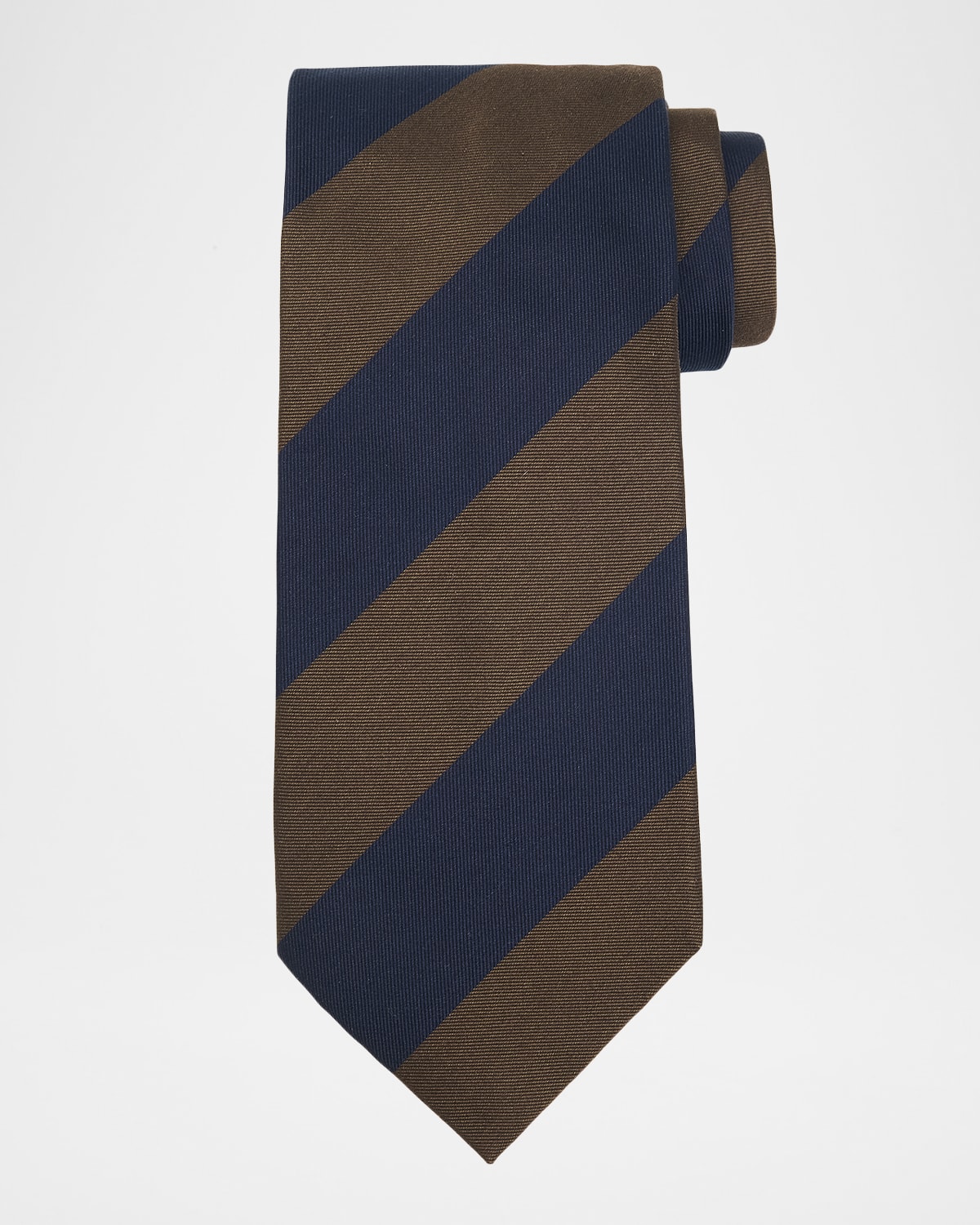 dunhill Men 's Silk Wide Stripe Mulberry Silk Tie