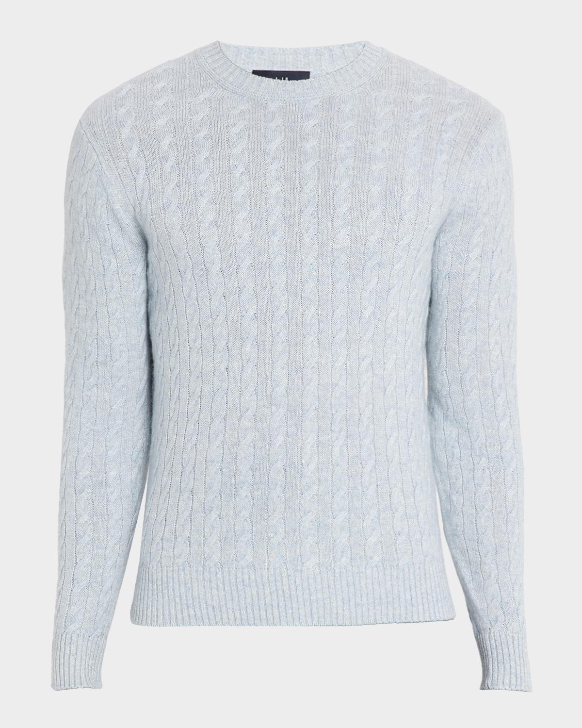 dunhill Men's Cashmere and Linen Cable-Rib Crewneck Sweater