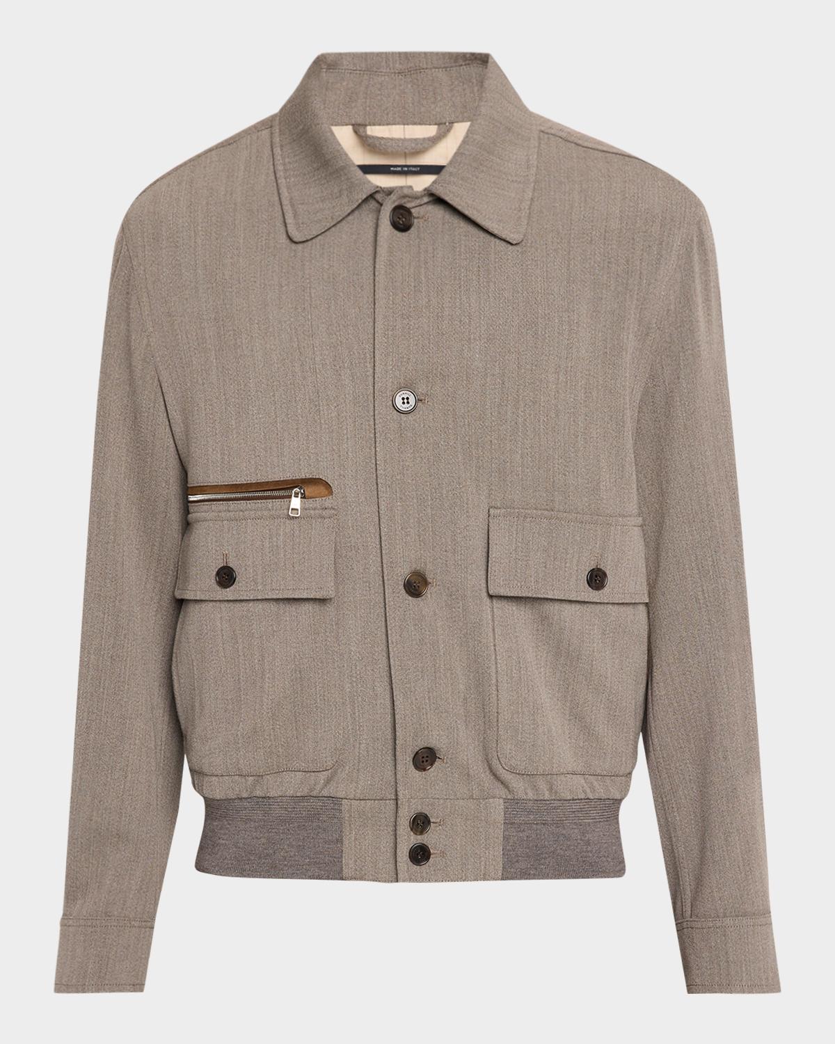 dunhill Men's Super 120S Wool Bomber Jacket