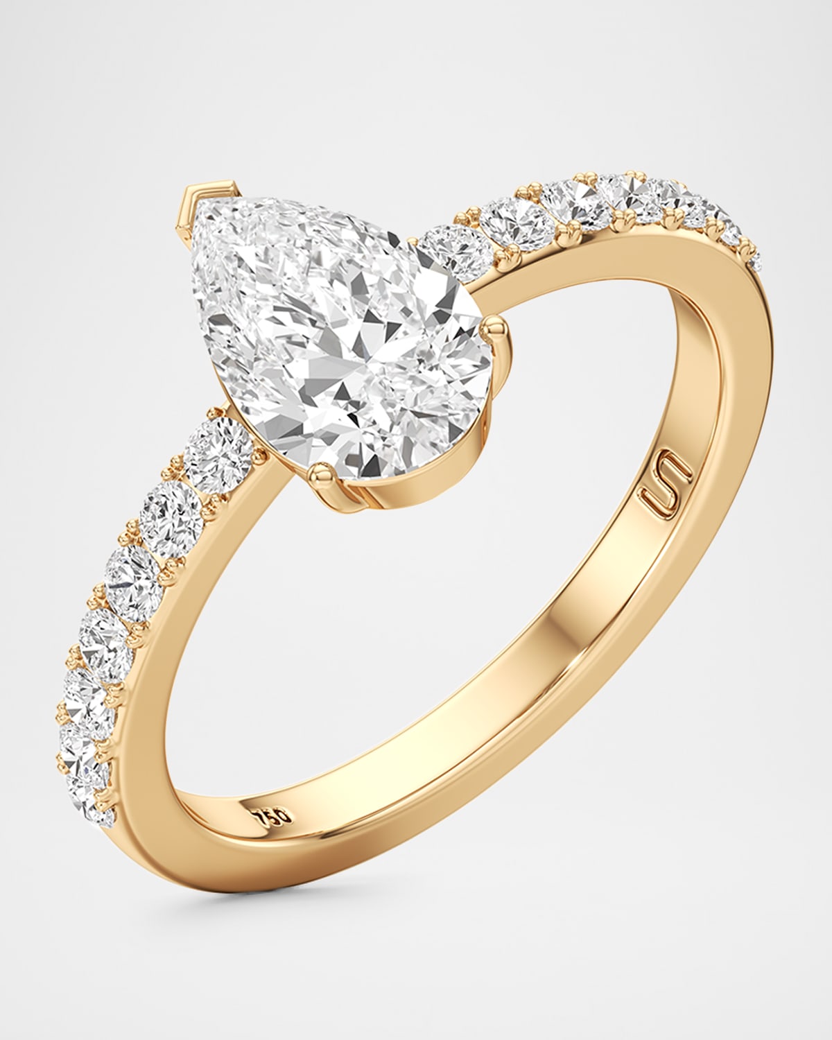 Unsaid Tear Lab-Grown Diamond Solitaire Pave Ring