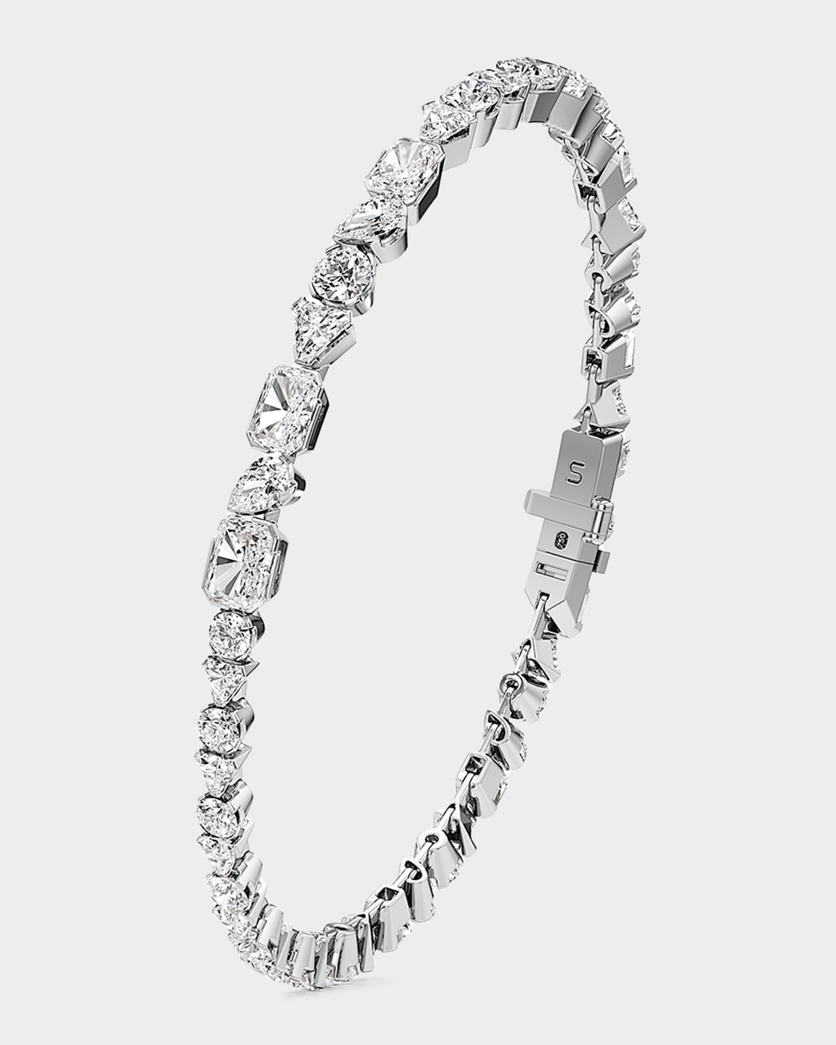 Unsaid Meta Lab-Grown Diamond Eternity Bracelet in 18K White Gold