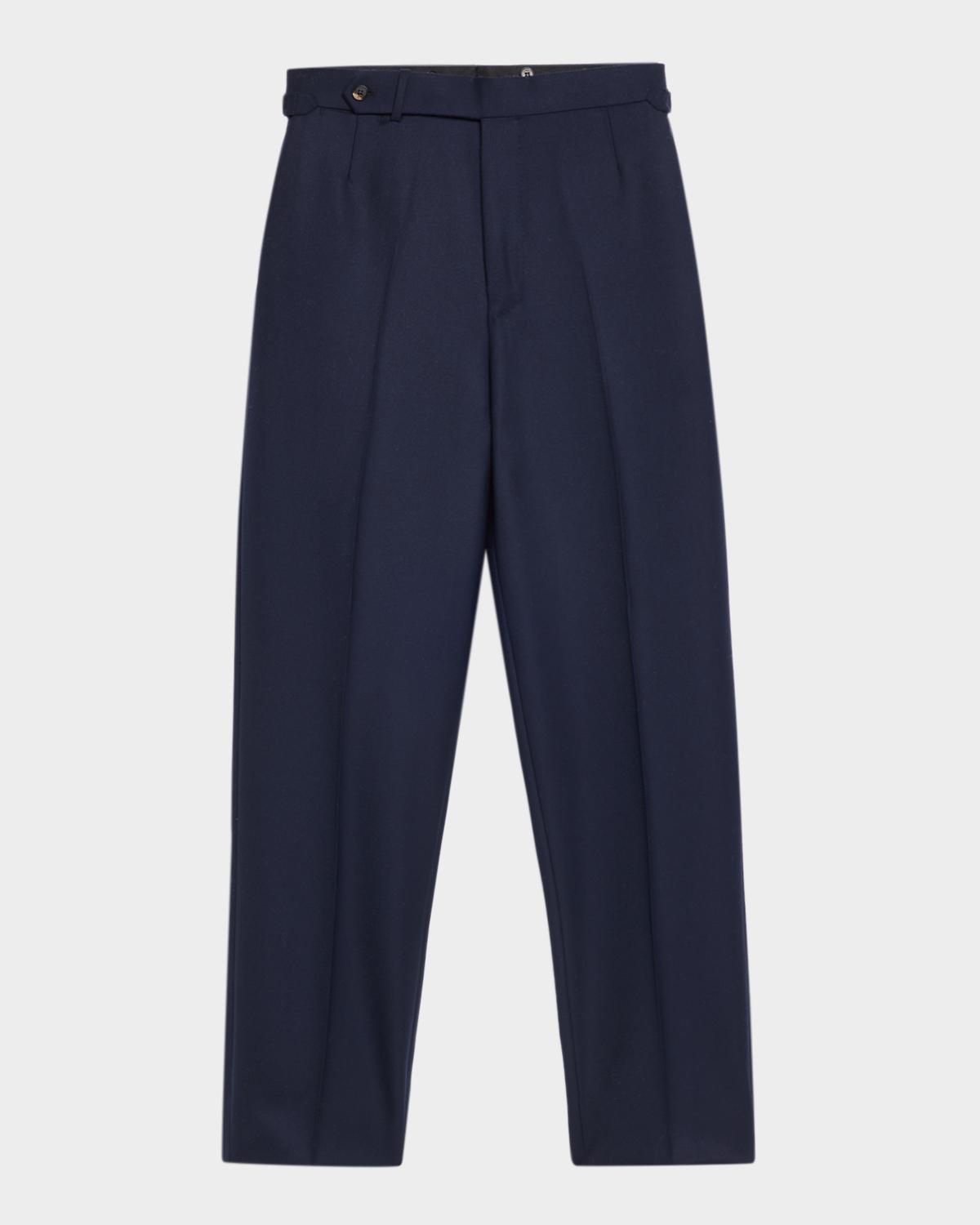 dunhill Men's Super 170s Wool Flat-Front Trousers