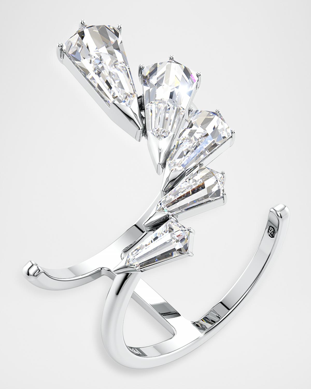 Phoenix Lab-Grown Diamond Wing Open Ring in 18K White Gold, Size 6