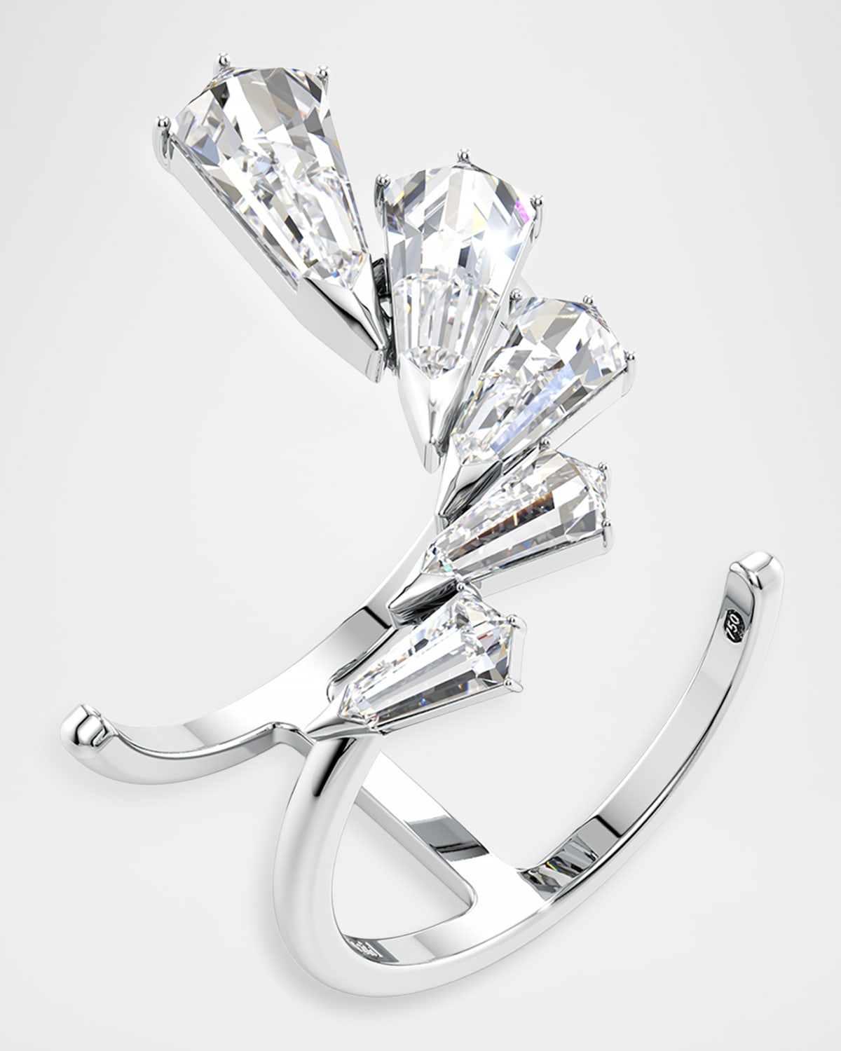 Unsaid Phoenix Lab-Grown Diamond Wing Open Ring in 18K White Gold, Size 6