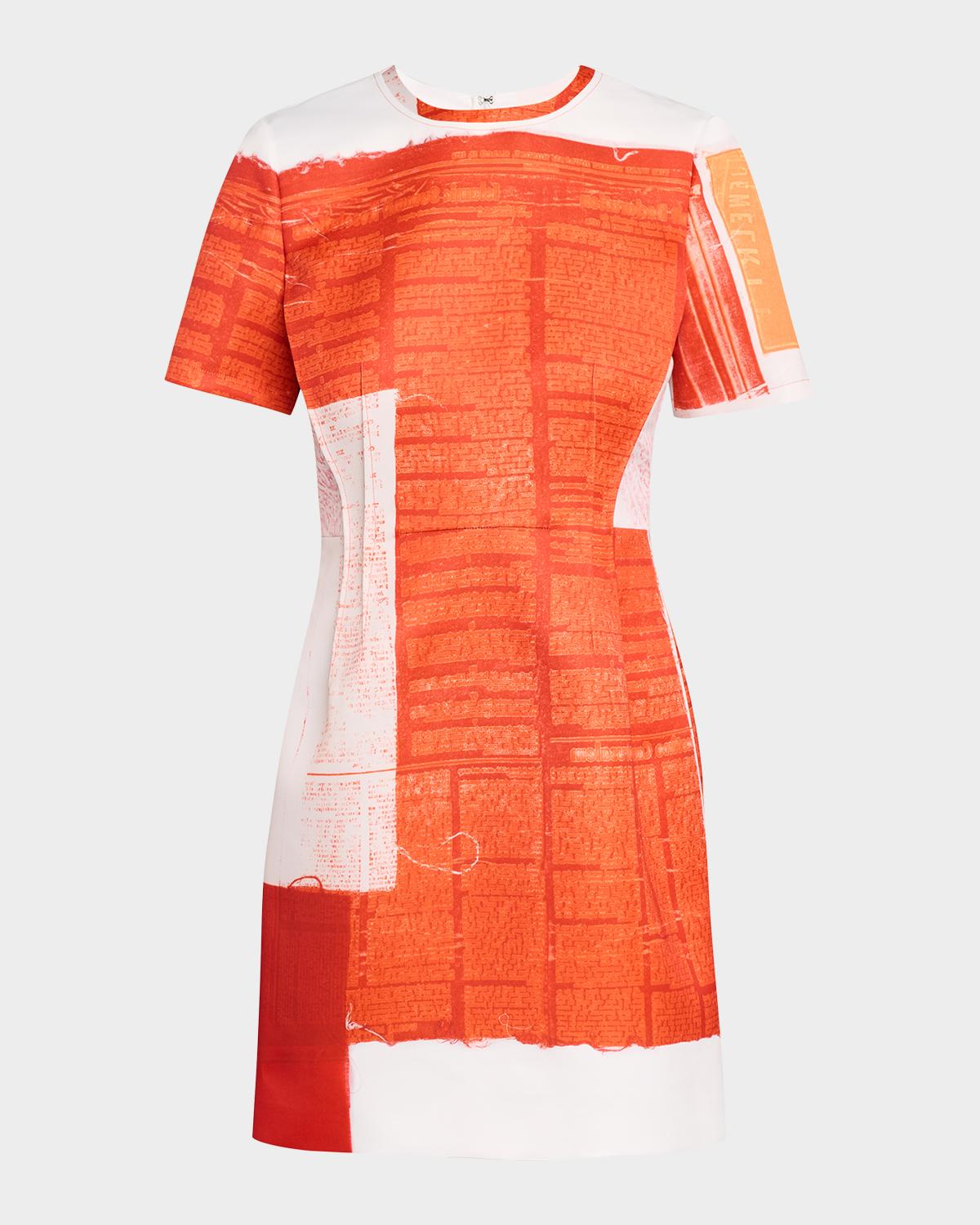 Jason Wu Collection Abstract-Print Matte Duchess Satin Mini Dress