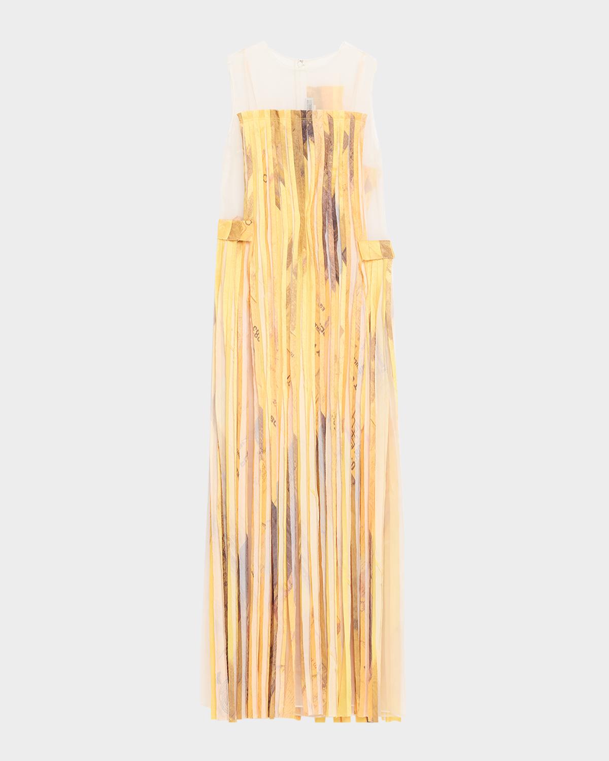 Jason Wu Collection Sleeveless Strip Tank Gown with "Sulphur Bank" Artwork by Robert Rauschenberg