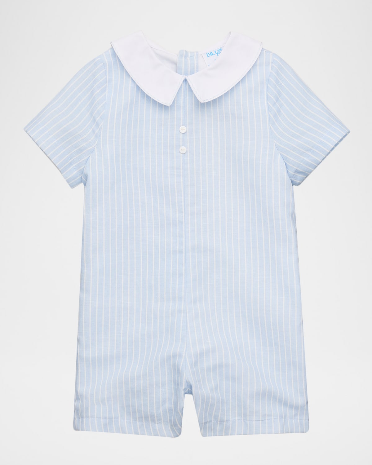 Luli & Me Boy 's Pinstriped Peter Pan Romper, Size 6M-18M