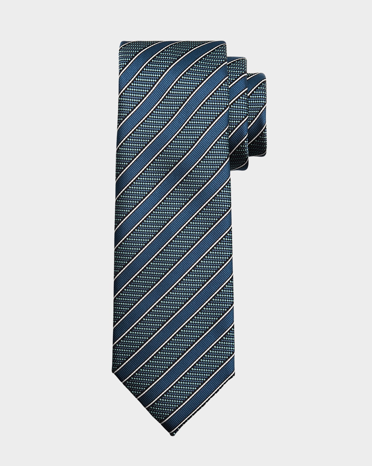 Brioni Men 's Diagonal Stripe Jacquard Silk Tie | Thumbnail 4 Brioni Men 's Diagonal Stripe Jacquard Silk Tie | Thumbnail 4