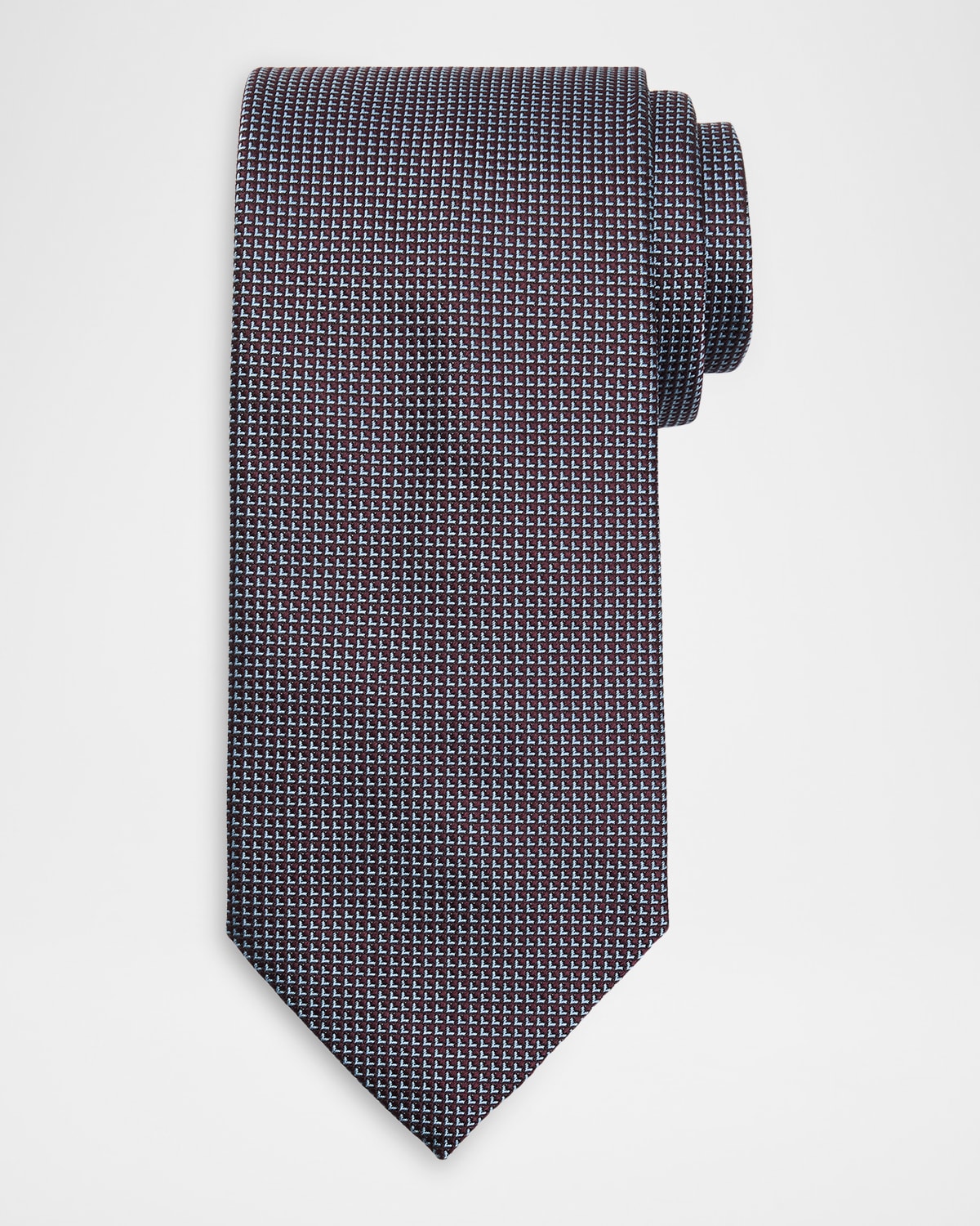 Brioni Men 's Micro-Geometric Square Jacquard Silk Tie | Thumbnail 4 Brioni Men 's Micro-Geometric Square Jacquard Silk Tie | Thumbnail 4