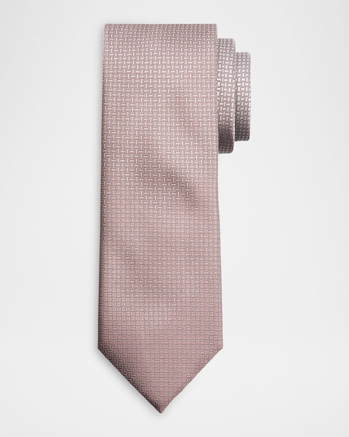 Brioni Men 's Micro-Geometric Square Jacquard Silk Tie | Thumbnail 4 Brioni Men 's Micro-Geometric Square Jacquard Silk Tie | Thumbnail 4