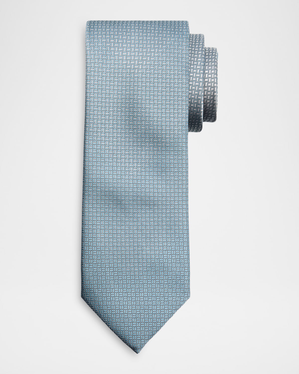 Brioni Men 's Micro-Geometric Square Jacquard Silk Tie | Thumbnail 4 Brioni Men 's Micro-Geometric Square Jacquard Silk Tie | Thumbnail 4