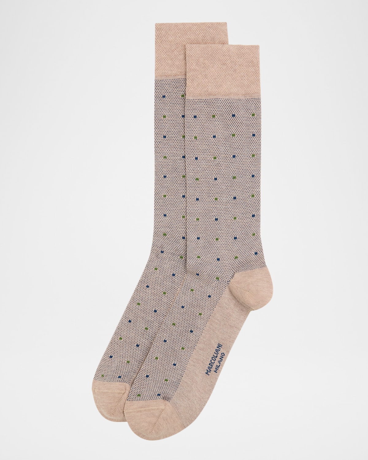 Marcoliani Men & Apos;s Pindot Mid-calf Crew Socks In Sand