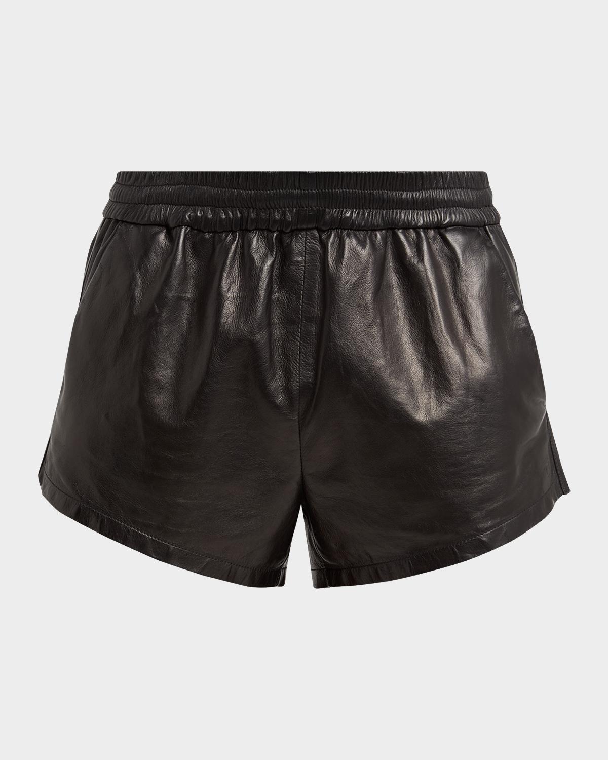 Men & apos;s Nappa Leather Mini Pull-On Shorts