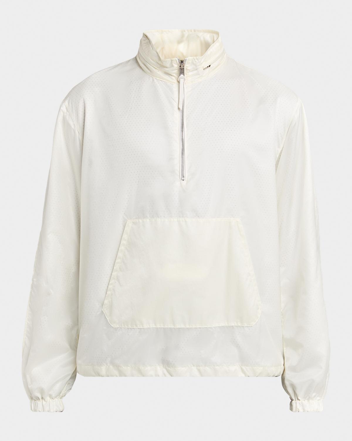 TOM FORD Men's Sheer Nylon Half-Zip Hoodie