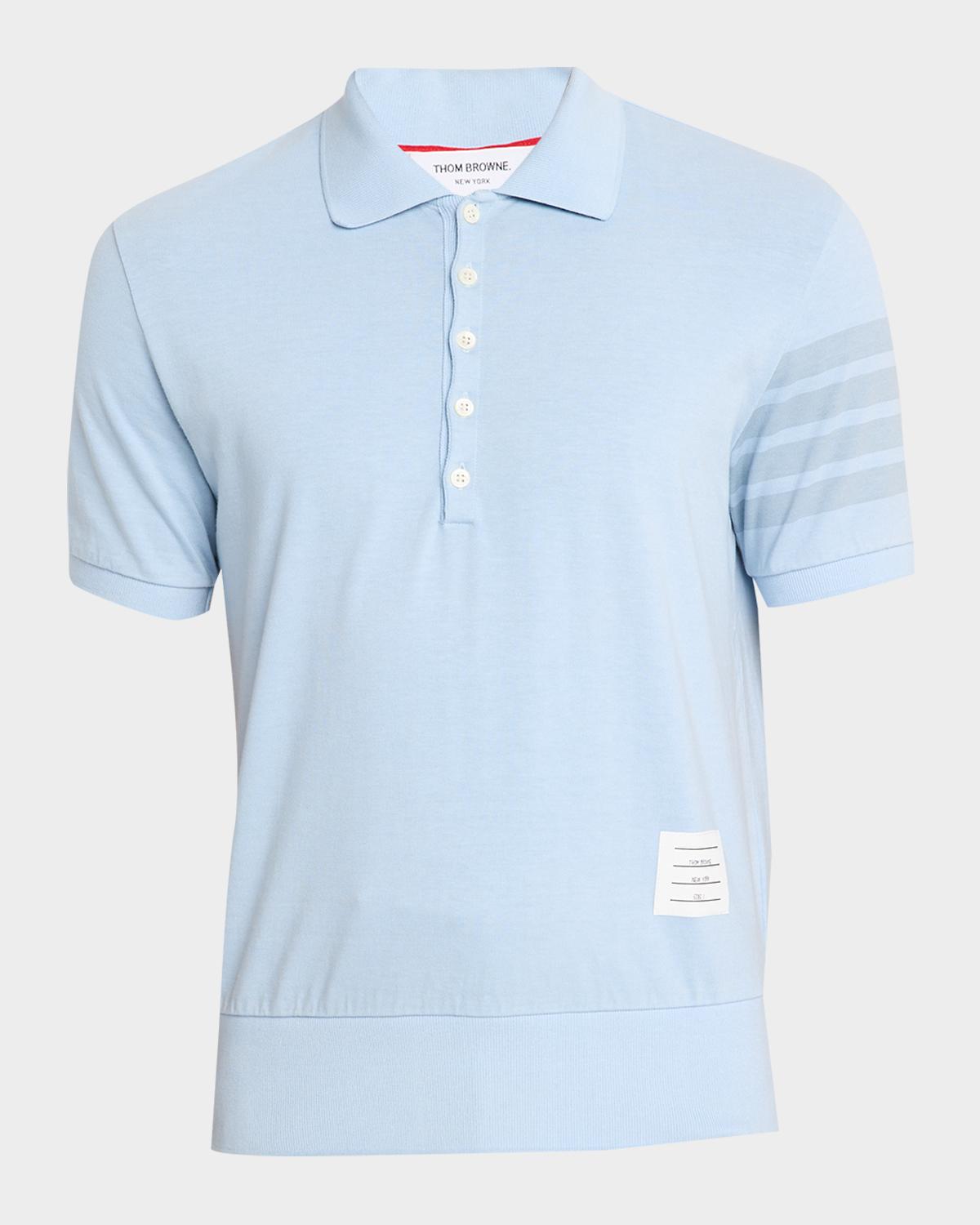 Thom Browne Men's Garment Dyed Jersey 4-Bar Polo Shirt