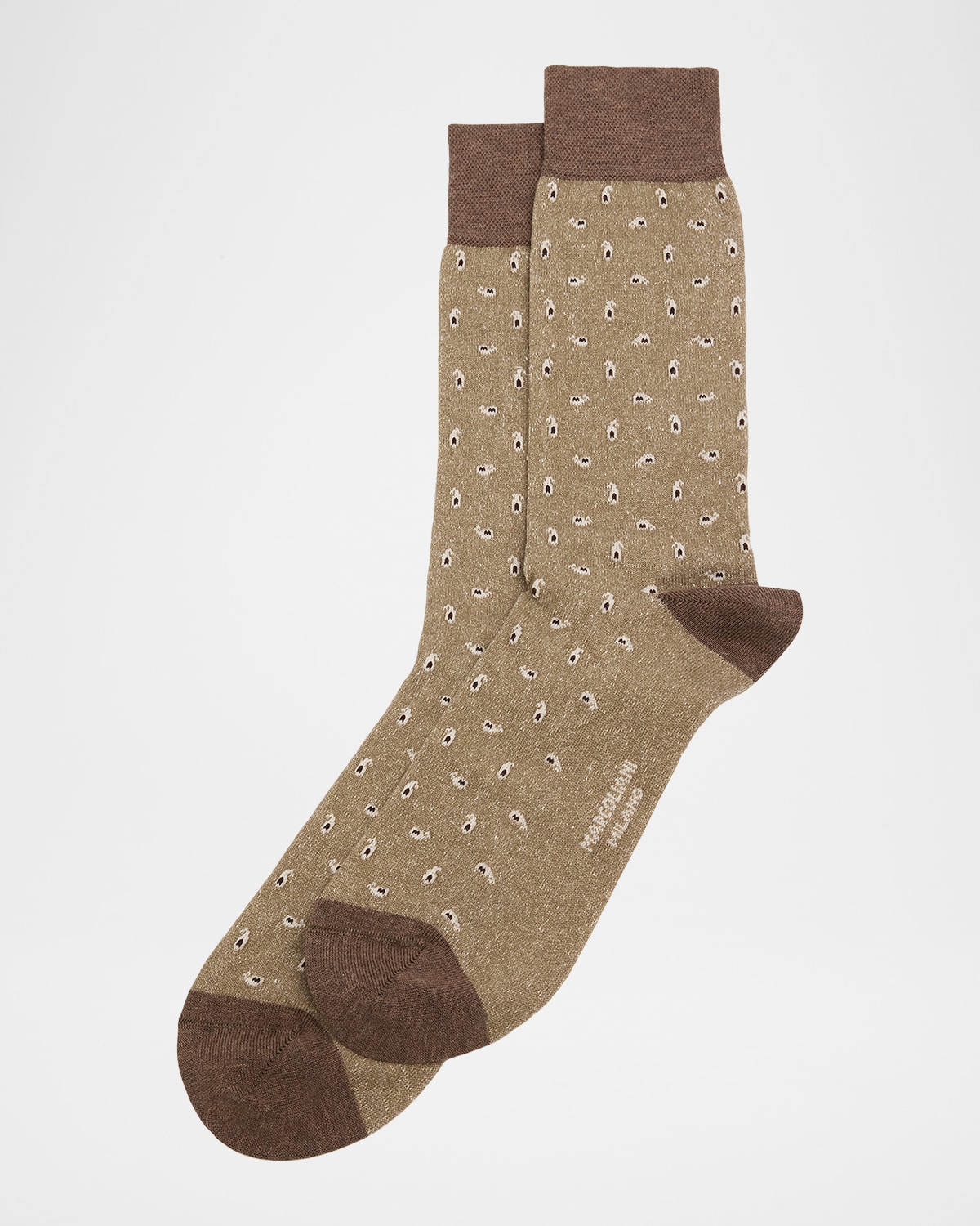 Marcoliani Men & Apos;s Paisley-print Crew Socks In Brown