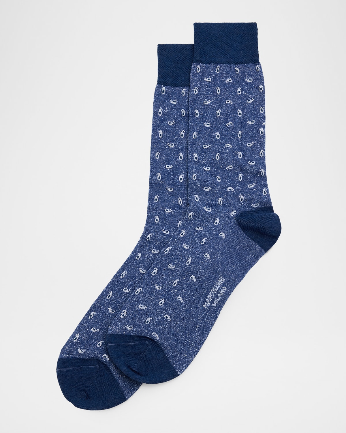 Marcoliani Men & Apos;s Paisley-print Crew Socks In Blue