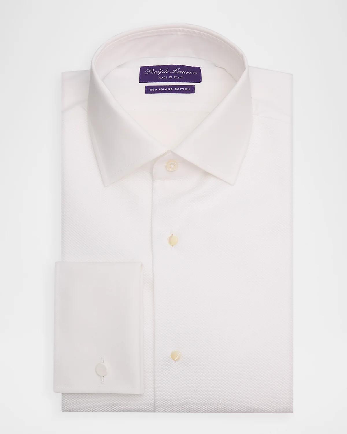 Ralph Lauren Purple Label Men's Piqué-Bib French Cuff Tuxedo Shirt