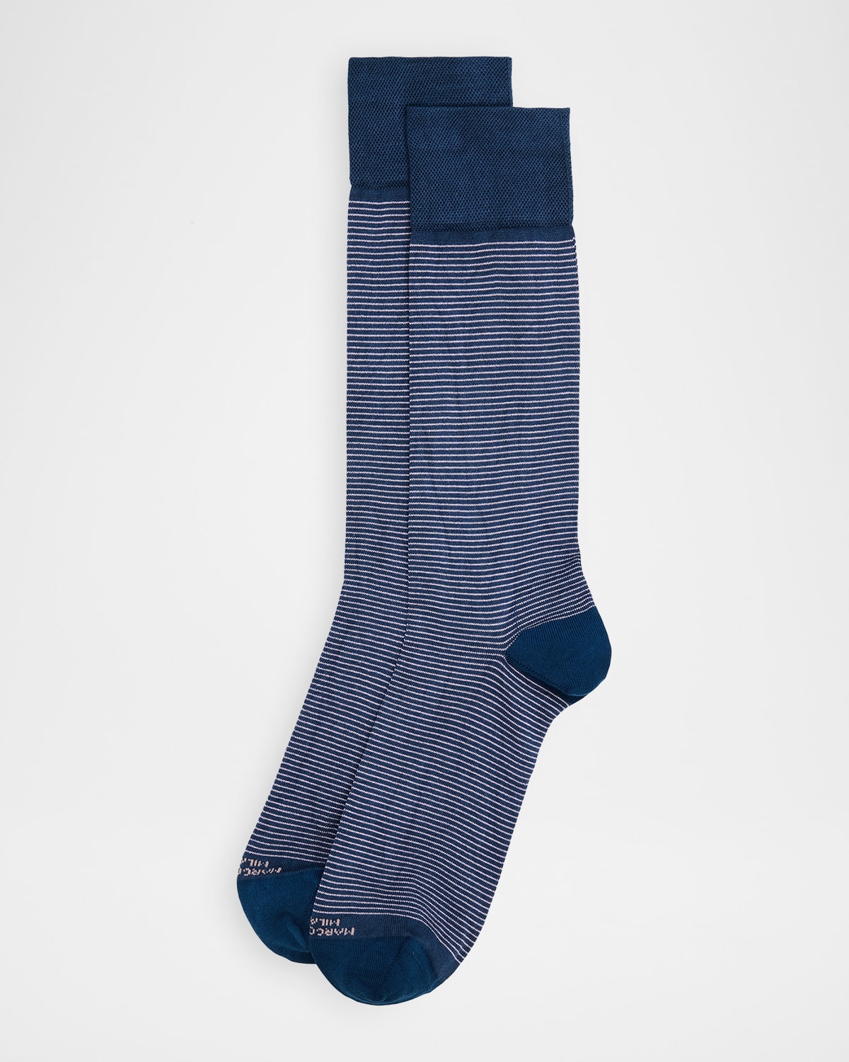 Marcoliani Men & Apos;s Chic Fine Stripe Crew Socks In Blue