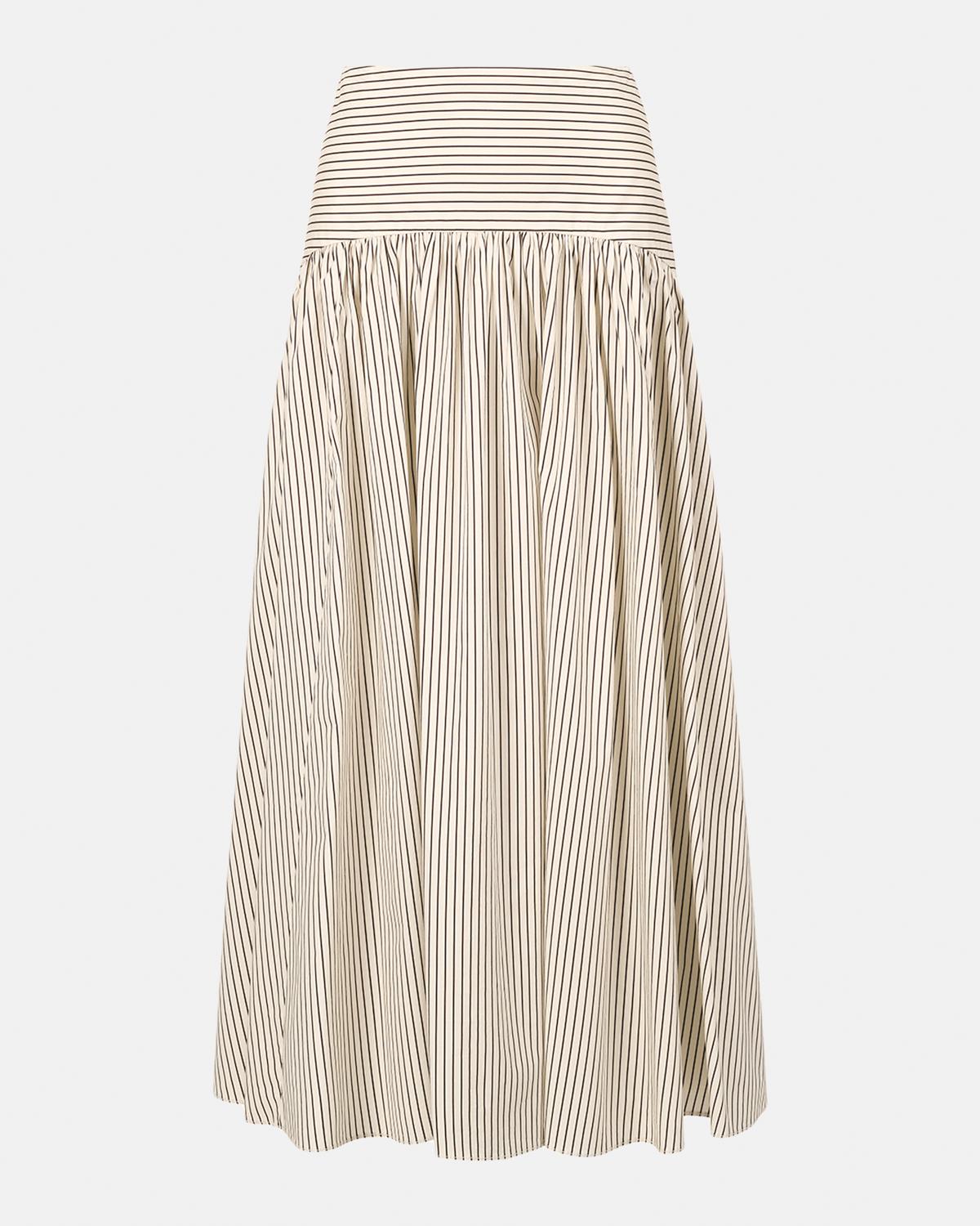 STAUD Procida Striped Maxi Skirt