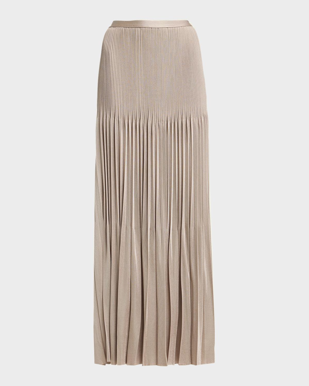 Giorgio Armani Pleated Knit Maxi Skirt