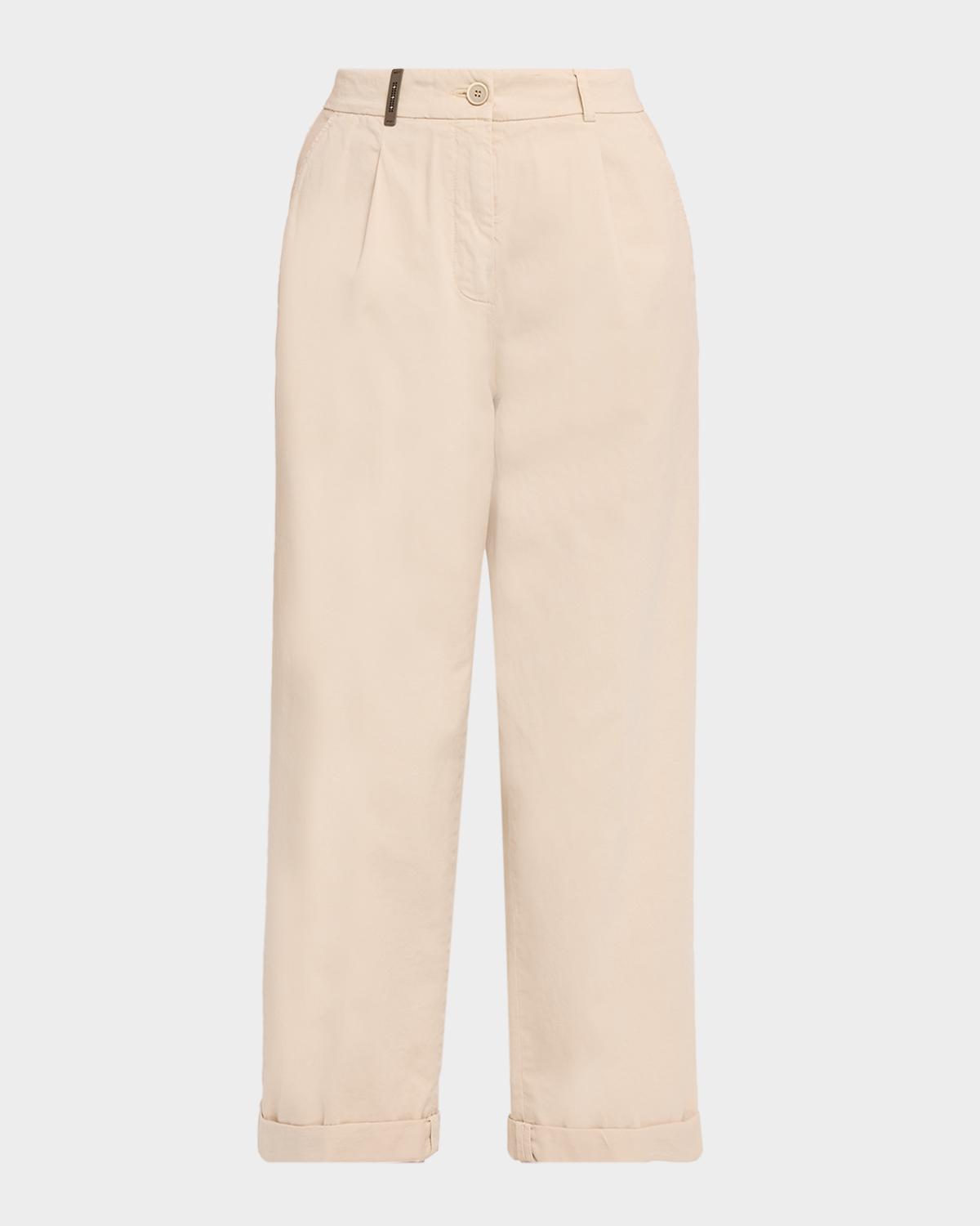 Peserico Stretch Cotton Straight-Leg Trousers