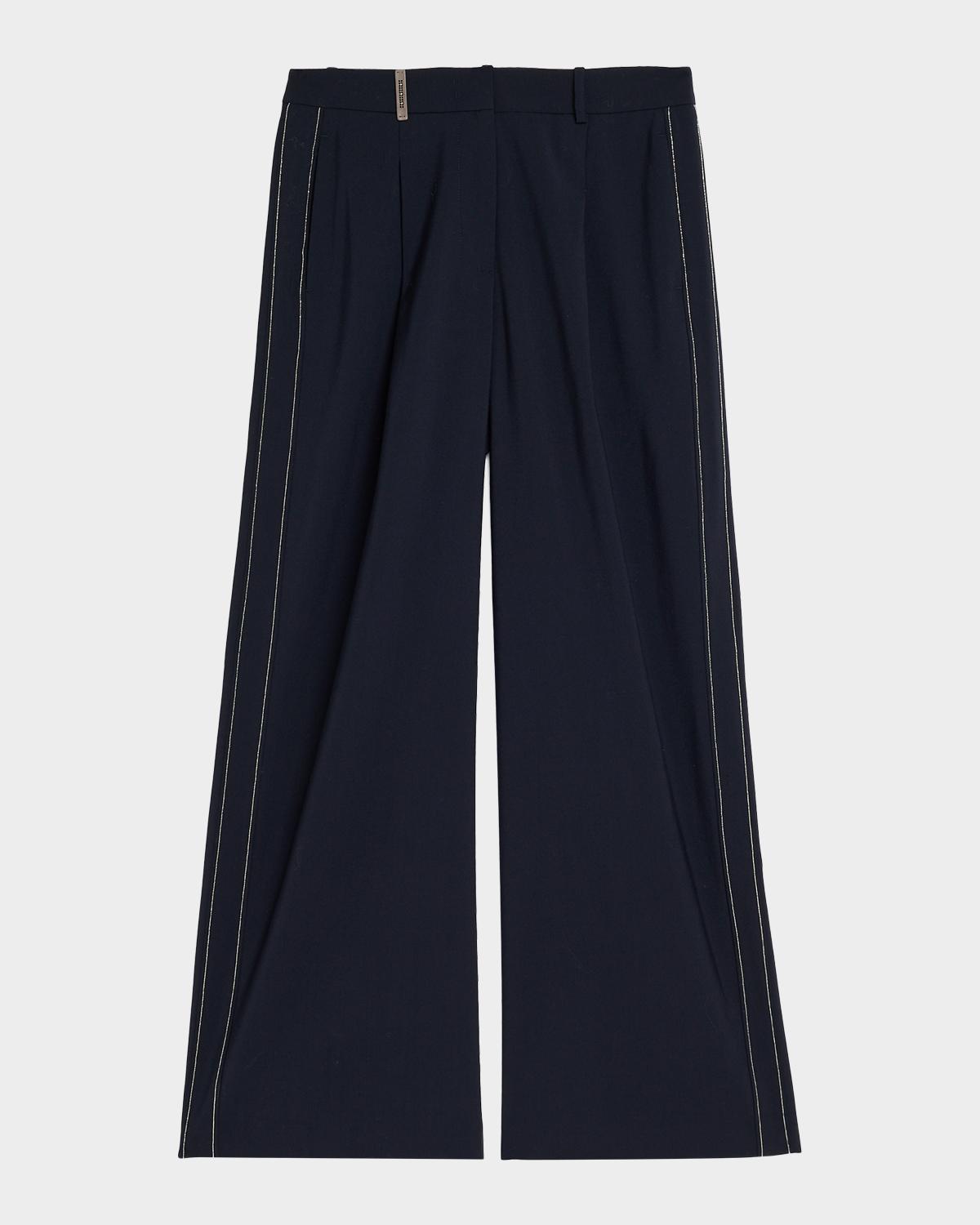 Peserico Stretch Cotton Sateen Palazzo Trousers
