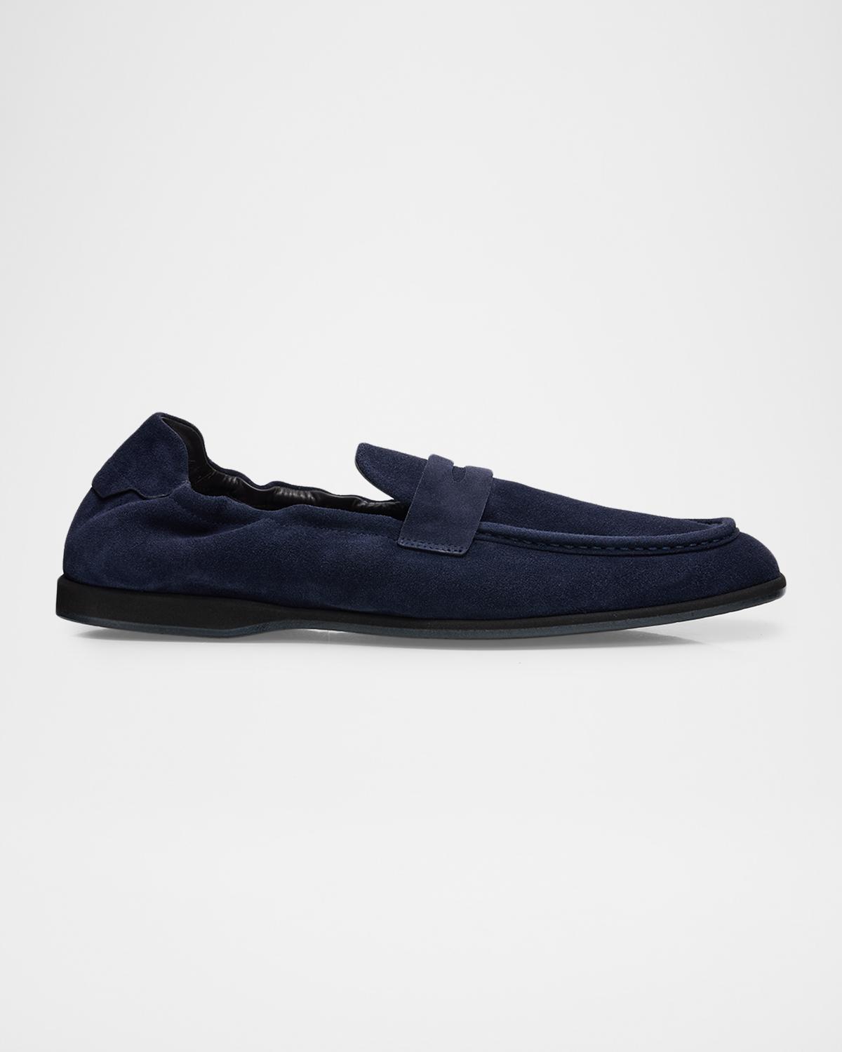 Brioni Men's Suede Flex-Sole Penny Loafers