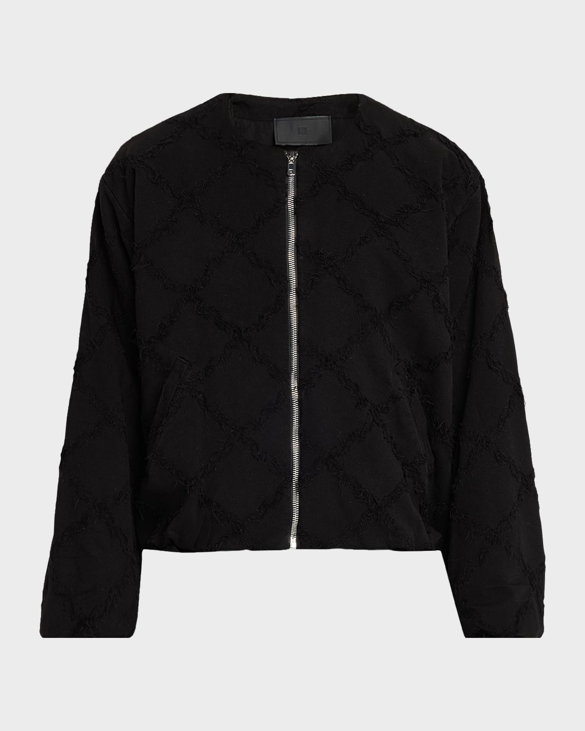 EZR Men's Diamond-Fringed Cropped Jacket
