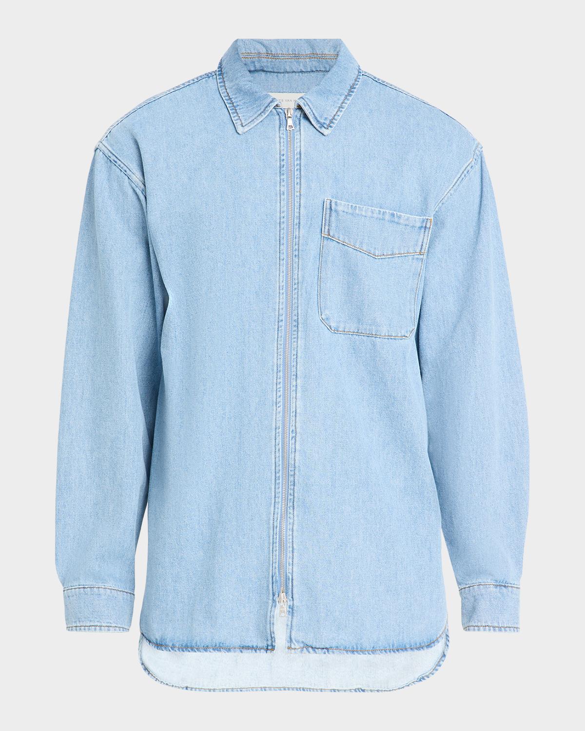 Dries Van Noten Men's Denim Zip Shirt