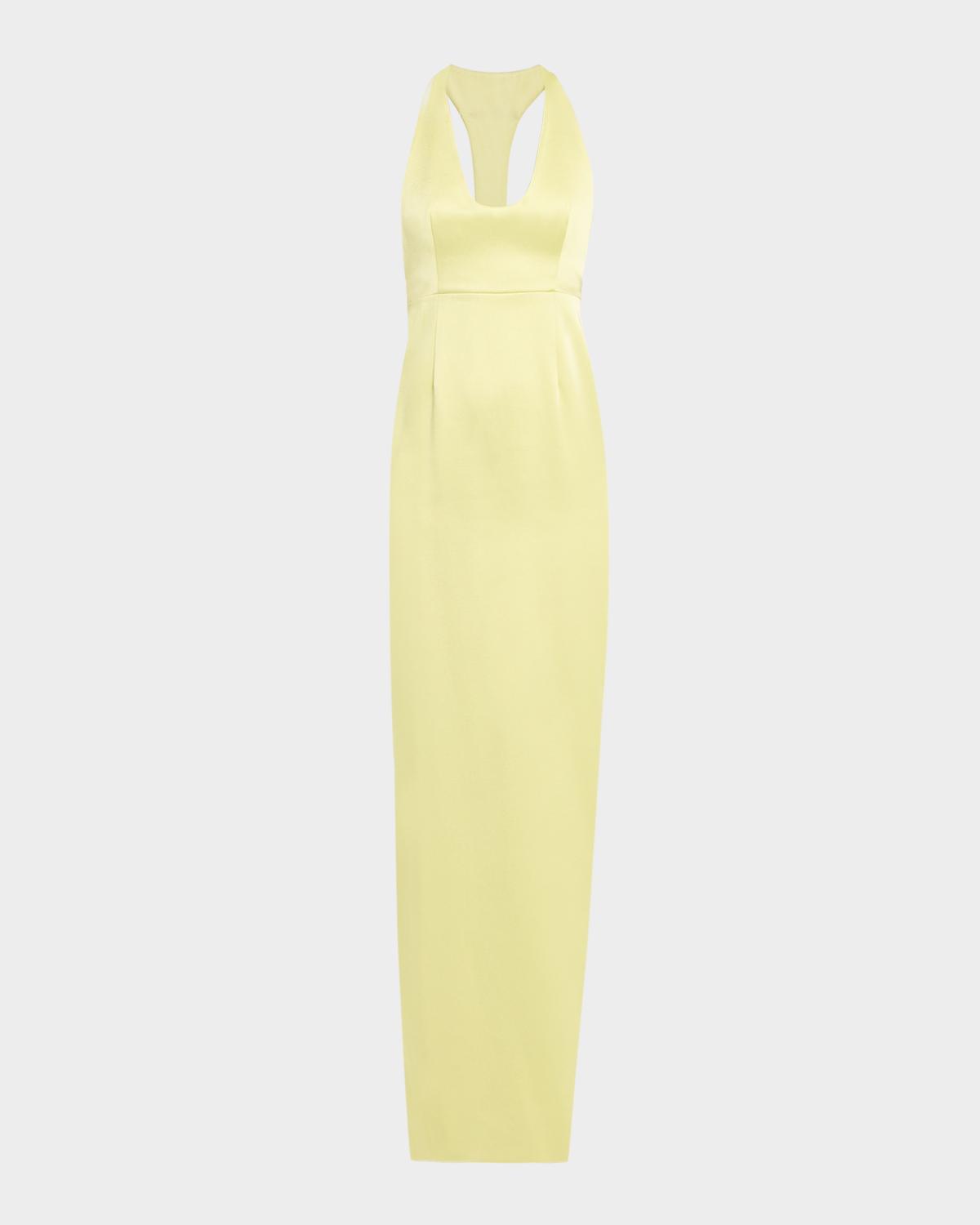 Et Ochs Constance Racerback Satin Halter Gown