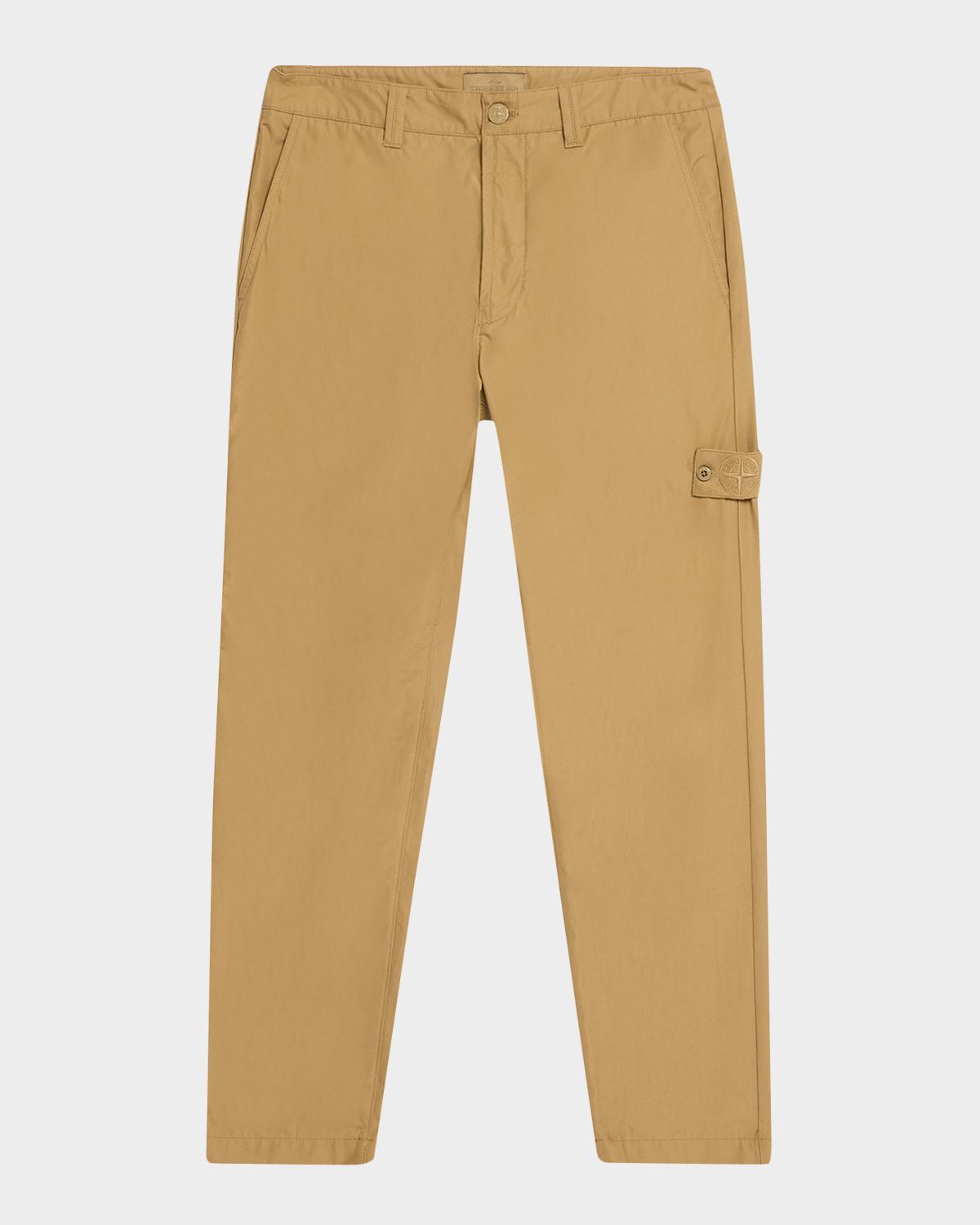 Stone Island Ghost Cotton Mid-Rise Straight-Leg Pants