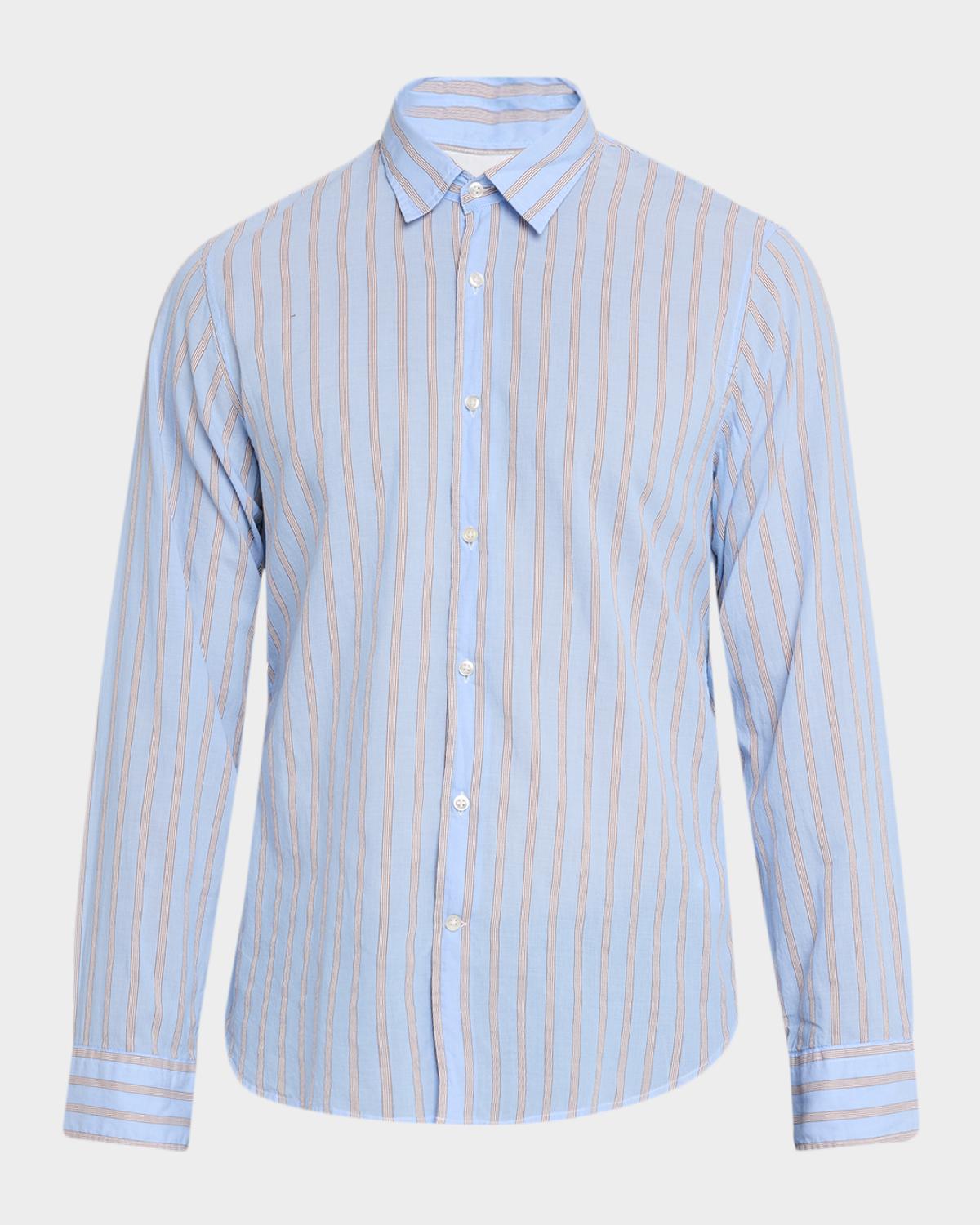 Officine Générale Men's Giacomo Stripe Poplin Button-Down Shirt