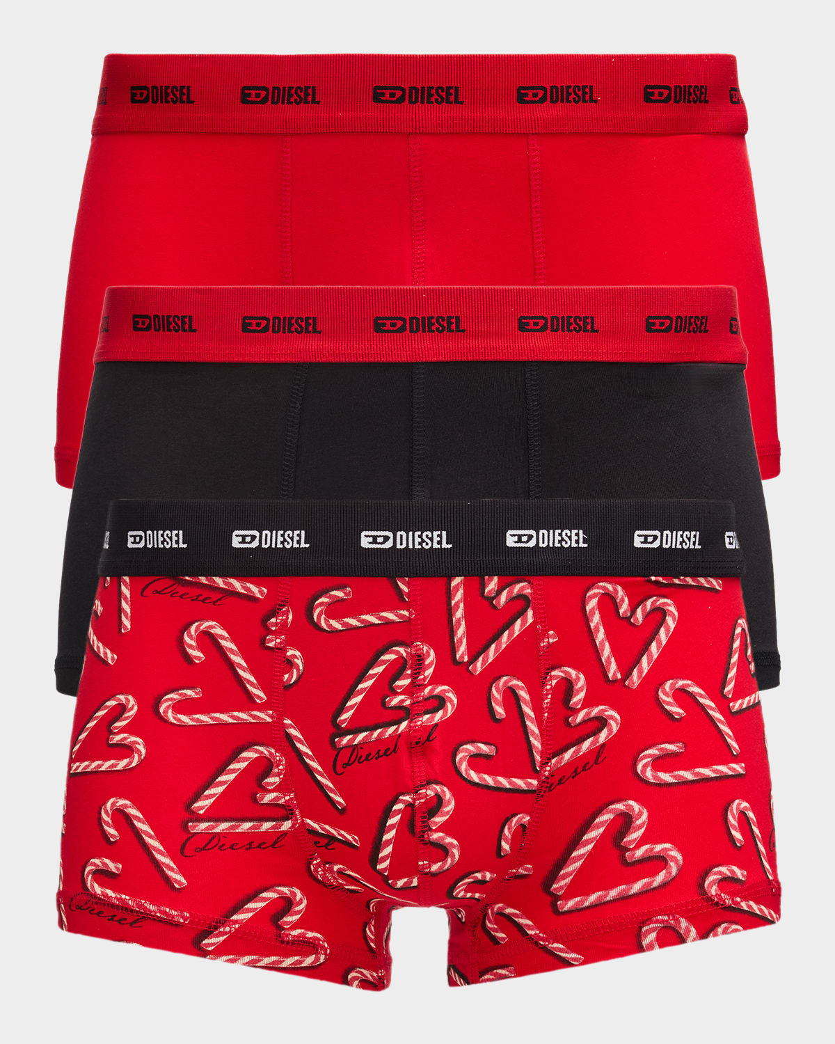 Diesel Men 's Damien Holiday Cotton Stretch 3-Pack Boxer Briefs