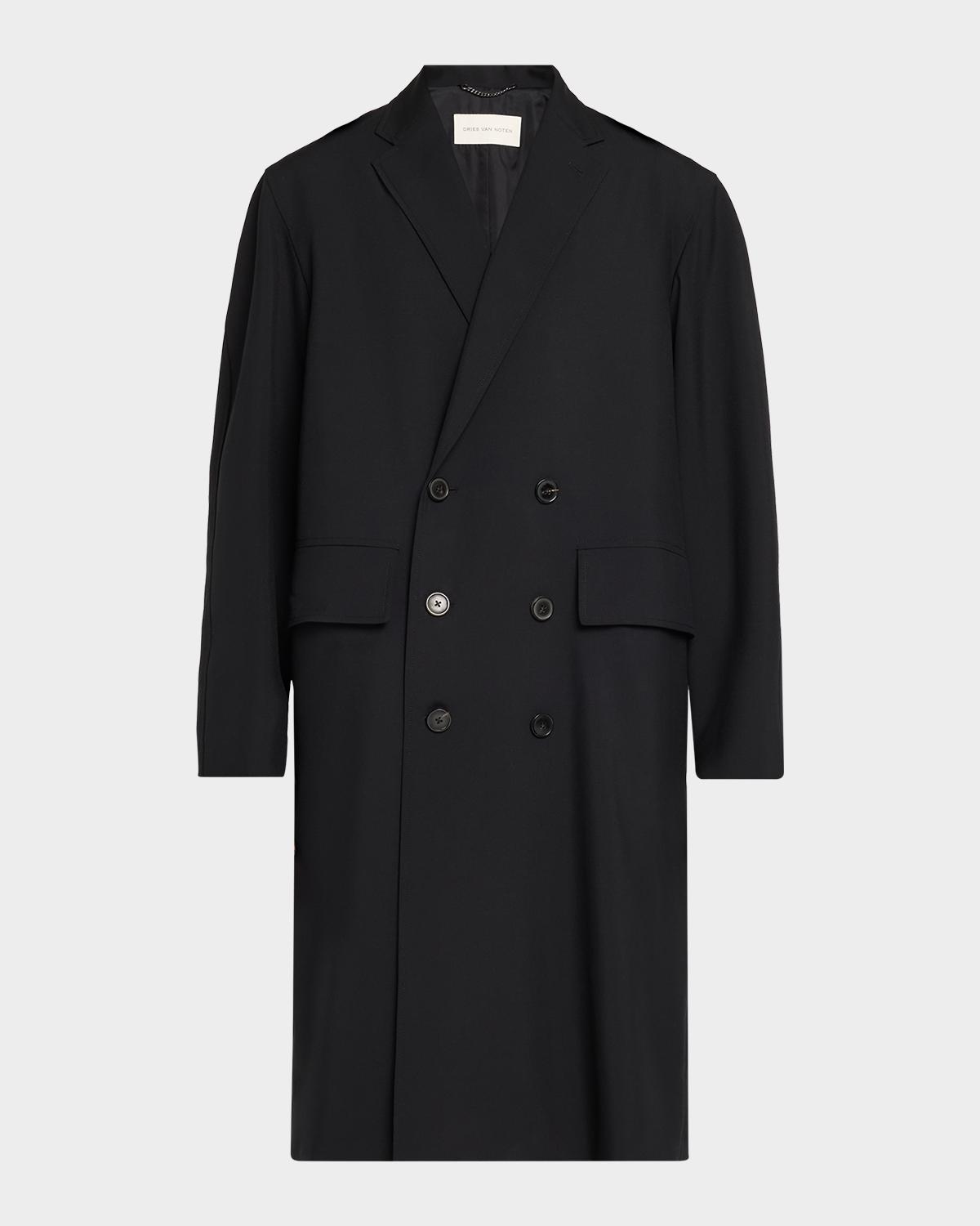 Dries Van Noten Men's Reubens 32 Double-Breasted Mid-Length Overcoat