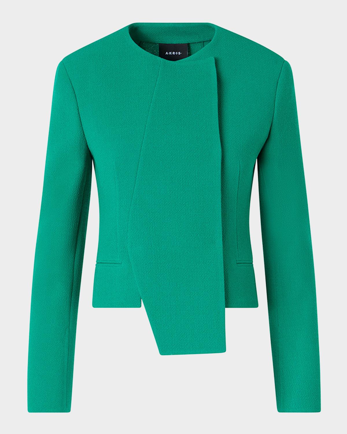 Akris Hemilio Asymmetric Double-Faced Wool Jacket